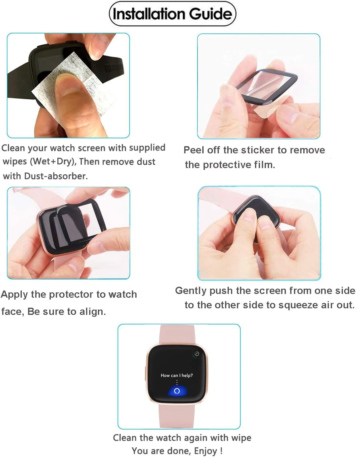 محافظ صفحه نمایش سازگار با ساعت هوشمند Garmin Vivoactive 6 و Vivoactive 5، پوشش کامل سه بعدی ضد خش - بسته 3 عددی