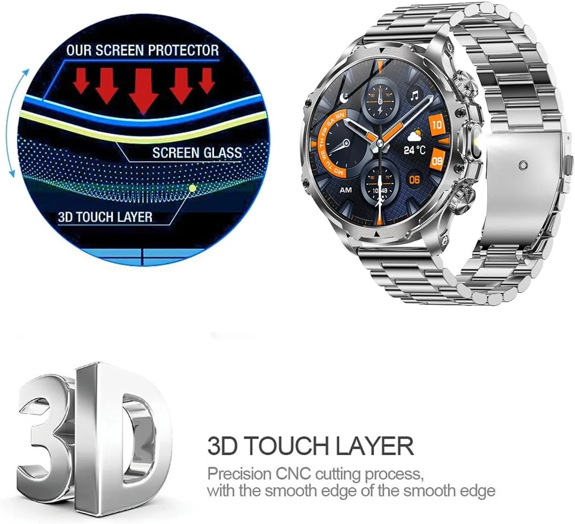 محافظ صفحه نمایش شیشه ای حرارت دیده یومایگل سازگار با ساعت هوشمند HIRREO AK75 Pro با صفحه نمایش 1.85 اینچی، سازگار با ساعت هوشمند LIGE FV15 1.85 اینچی، محافظ صفحه نمایش شیشه ای 9H 0.3MM ضد خش (3 عدد)