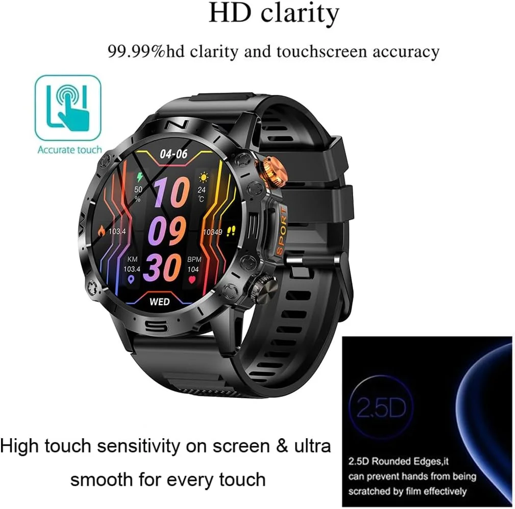 محافظ صفحه نمایش شیشه ای یومیگل سازگار با ساعت هوشمند ESFOE ST19 با صفحه نمایش 1.43 اینچی، بسته 3 عددی، شیشه حرارت دیده برای ساعت هوشمند LIGE ST19 1.43 اینچی، محافظ صفحه نمایش شیشه ای 9H 0.3MM ضد خش