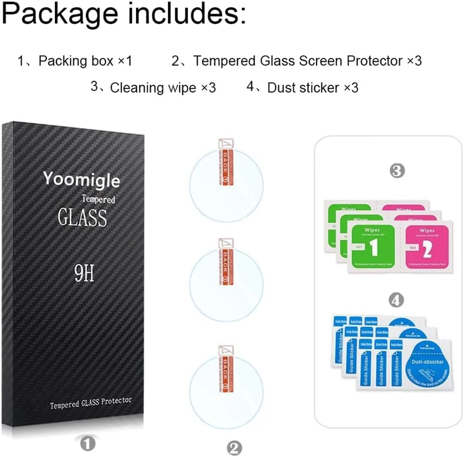 محافظ صفحه نمایش شیشه ای یومیگل سازگار با ساعت هوشمند ESFOE ST19 با صفحه نمایش 1.43 اینچی، بسته 3 عددی، شیشه حرارت دیده برای ساعت هوشمند LIGE ST19 1.43 اینچی، محافظ صفحه نمایش شیشه ای 9H 0.3MM ضد خش