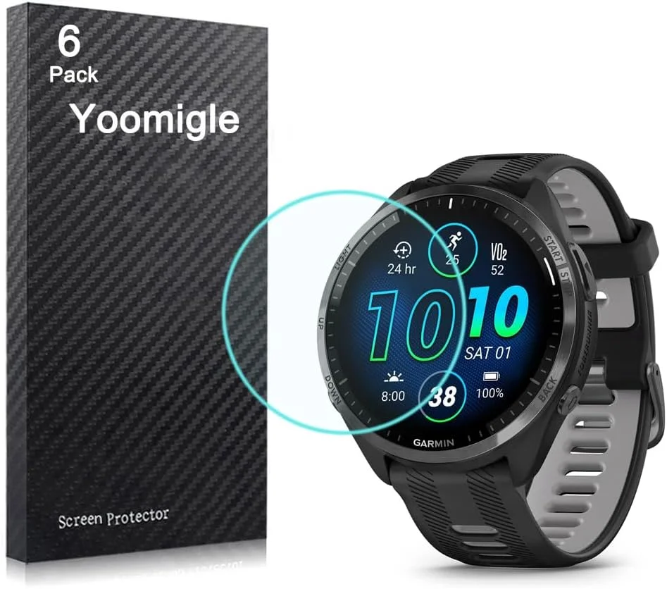 محافظ صفحه نمایش یومیگل سازگار با گارمین Forerunner 965، بسته 6 عددی، محافظ صفحه نمایش شفاف HD ضد خش و ضد اثر انگشت برای ساعت هوشمند گارمین 965