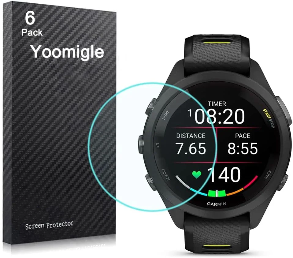 محافظ صفحه نمایش یومیگل سازگار با گارمین Forerunner 265S، بسته 6 عددی، محافظ صفحه نمایش شفاف HD ضد خش و ضد اثر انگشت برای ساعت هوشمند گارمین 265 S