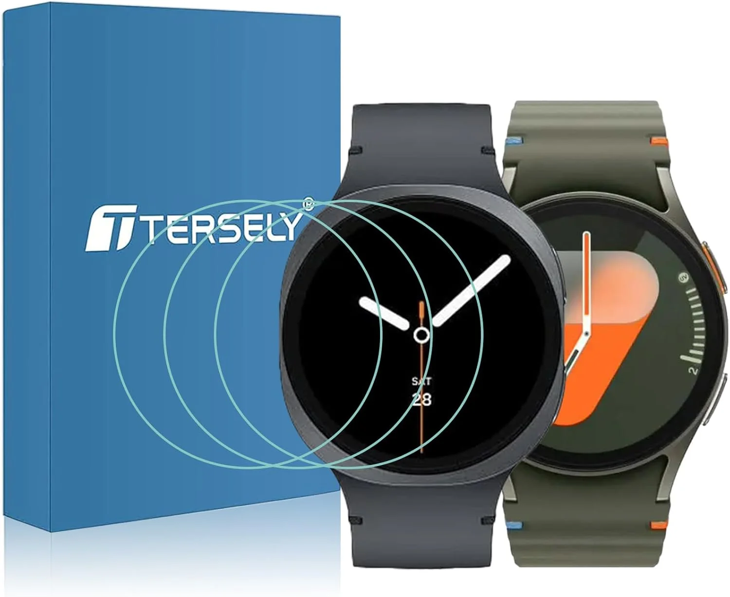 محافظ صفحه نمایش T Tersely (بسته 3 عددی) برای ساعت هوشمند سامسونگ گلکسی واچ 8/7/6/5/4/FE (40 میلی متر)، محافظ شیشه ای سخت با سختی 9H برای ساعت هوشمند سامسونگ گلکسی واچ