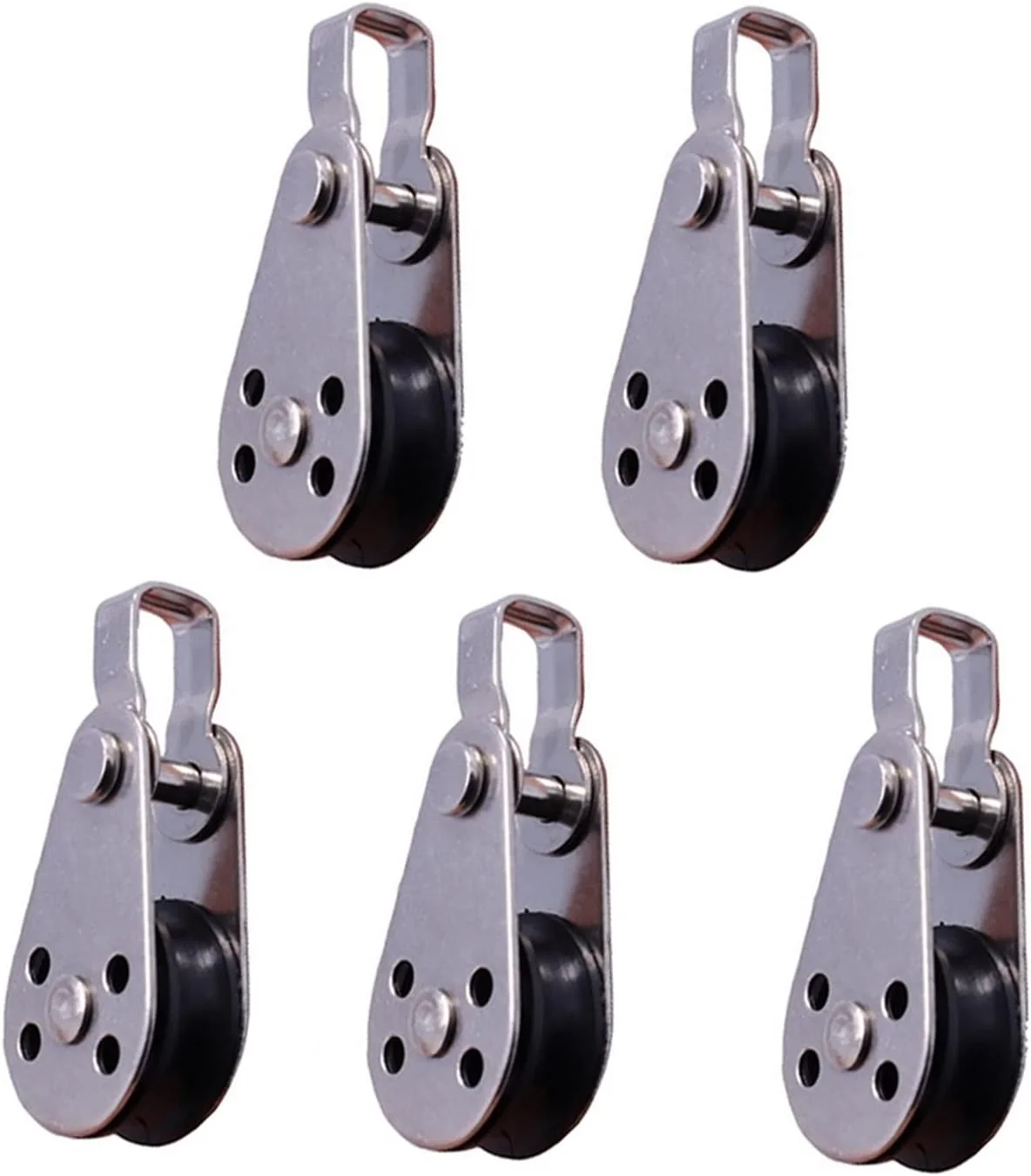 قرقره واناام، 5 عدد قرقره استیل ضد زنگ، قرقره سیم بکسل جرثقیل، بلوک قرقره آویز سیم بکسل، چرخ کشش سیم برای غلتک فلزی طناب