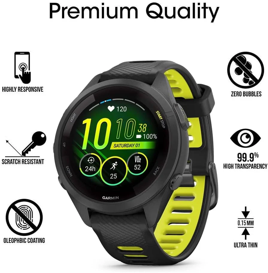 محافظ صفحه نمایش یومیگل سازگار با گارمین Forerunner 265S، بسته 6 عددی، محافظ صفحه نمایش شفاف HD ضد خش و ضد اثر انگشت برای ساعت هوشمند گارمین 265 S محافظ صفحه نمایش یومیگل سازگار با گارمین Forerunner 265S، بسته 6 عددی، محافظ صفحه نمایش شفاف HD ضد خش و ضد اثر انگشت برای ساعت هوشمند گارمین 265 S