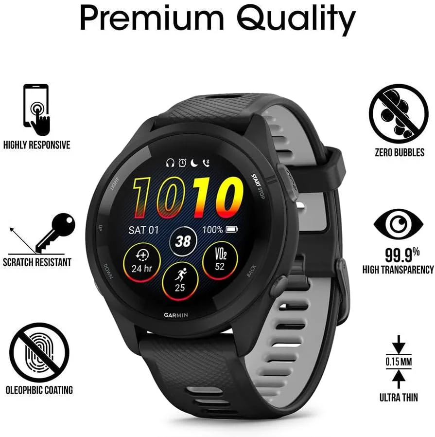 محافظ صفحه نمایش یومیگل سازگار با گارمین Forerunner 265، بسته 6 عددی، فیلم محافظ صفحه نمایش ساعت هوشمند گارمین 265، پوشش محافظ صفحه نمایش شفاف HD ضد خش و ضد اثر انگشت محافظ صفحه نمایش یومیگل سازگار با گارمین Forerunner 265، بسته 6 عددی، فیلم محافظ صفحه نمایش ساعت هوشمند گارمین 265، پوشش محافظ صفحه نمایش شفاف HD ضد خش و ضد اثر انگشت