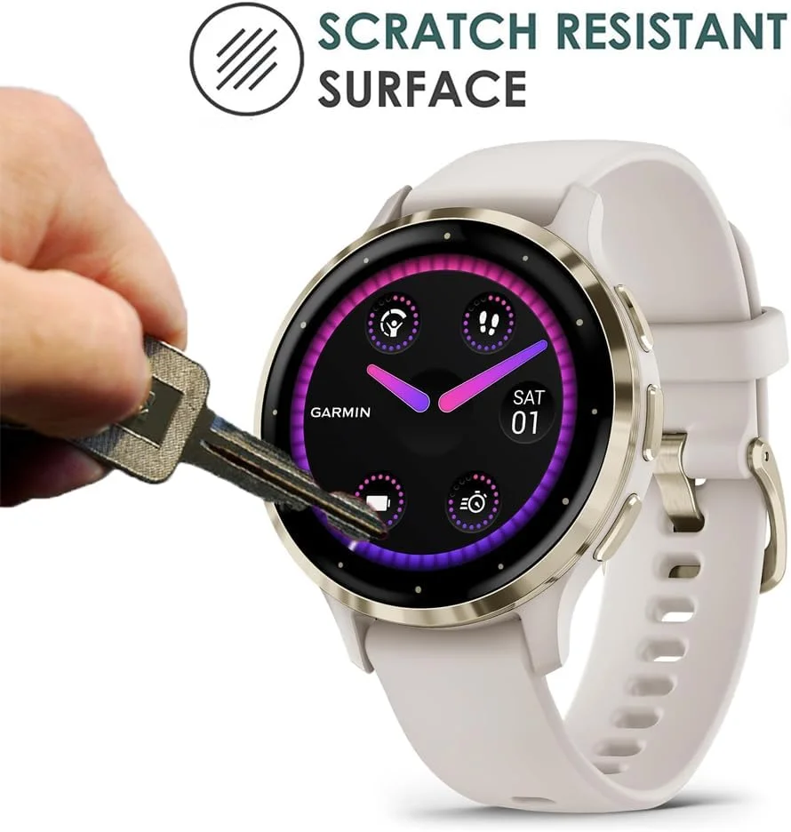 محافظ صفحه نمایش یومیگل سازگار با ساعت هوشمند Garmin Venu 3S، بسته 6 عددی، محافظ صفحه نمایش شفاف HD ضد خش و ضد اثر انگشت