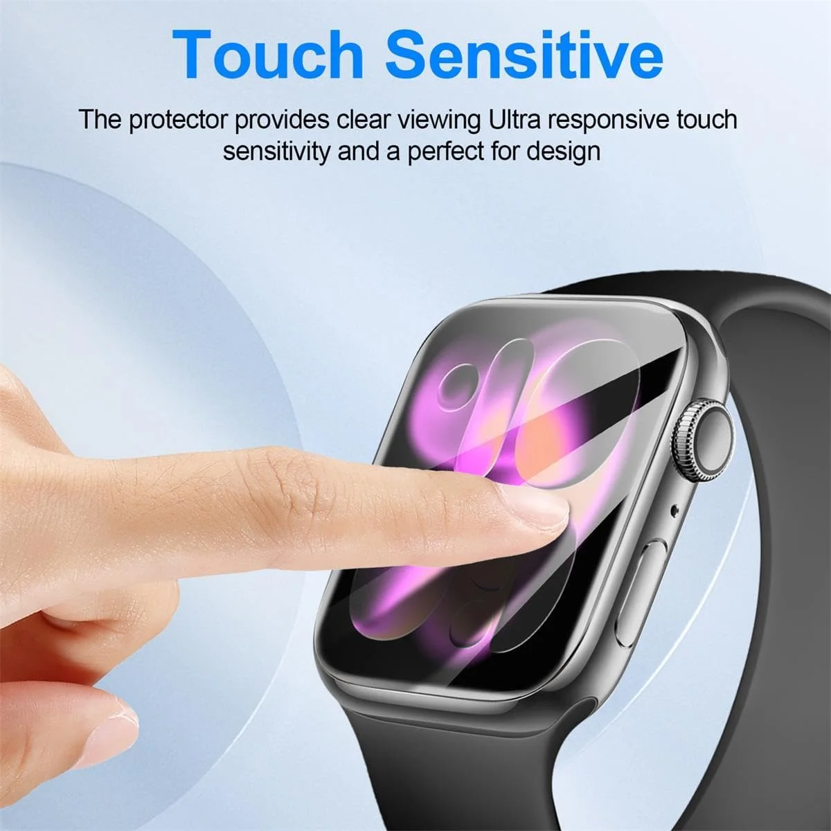 محافظ صفحه نمایش T Tersely [بسته 8 عددی] برای اپل واچ سری 11/10 - 46 میلی متر، فیلم TPU نرم با پوشش کامل برای iWatch S11 S10 2025، ضد خش HD شفاف (46MM)