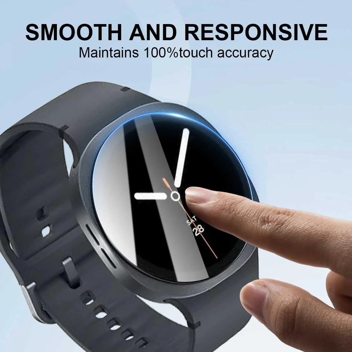 محافظ صفحه نمایش T Tersely (بسته 3 عددی) برای ساعت هوشمند سامسونگ گلکسی واچ 8/7/6/5/4/FE (40 میلی متر)، محافظ شیشه ای سخت با سختی 9H برای ساعت هوشمند سامسونگ گلکسی واچ