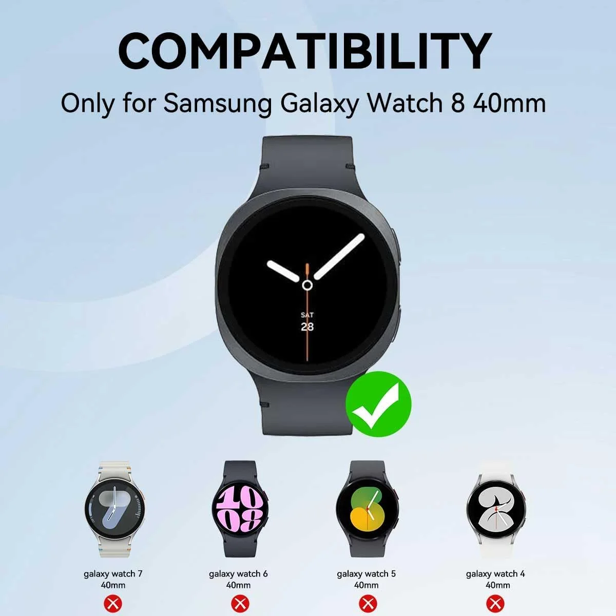 [بسته 2 عددی] محافظ صفحه نمایش T Tersely برای ساعت هوشمند سامسونگ گلکسی واچ 8 40 میلی‌متری به همراه قاب نصب، شیشه حرارت دیده 9H پوشش کامل محافظ شفاف برای ساعت سامسونگ واچ 8 40 میلی‌متری (عرضه 2025)