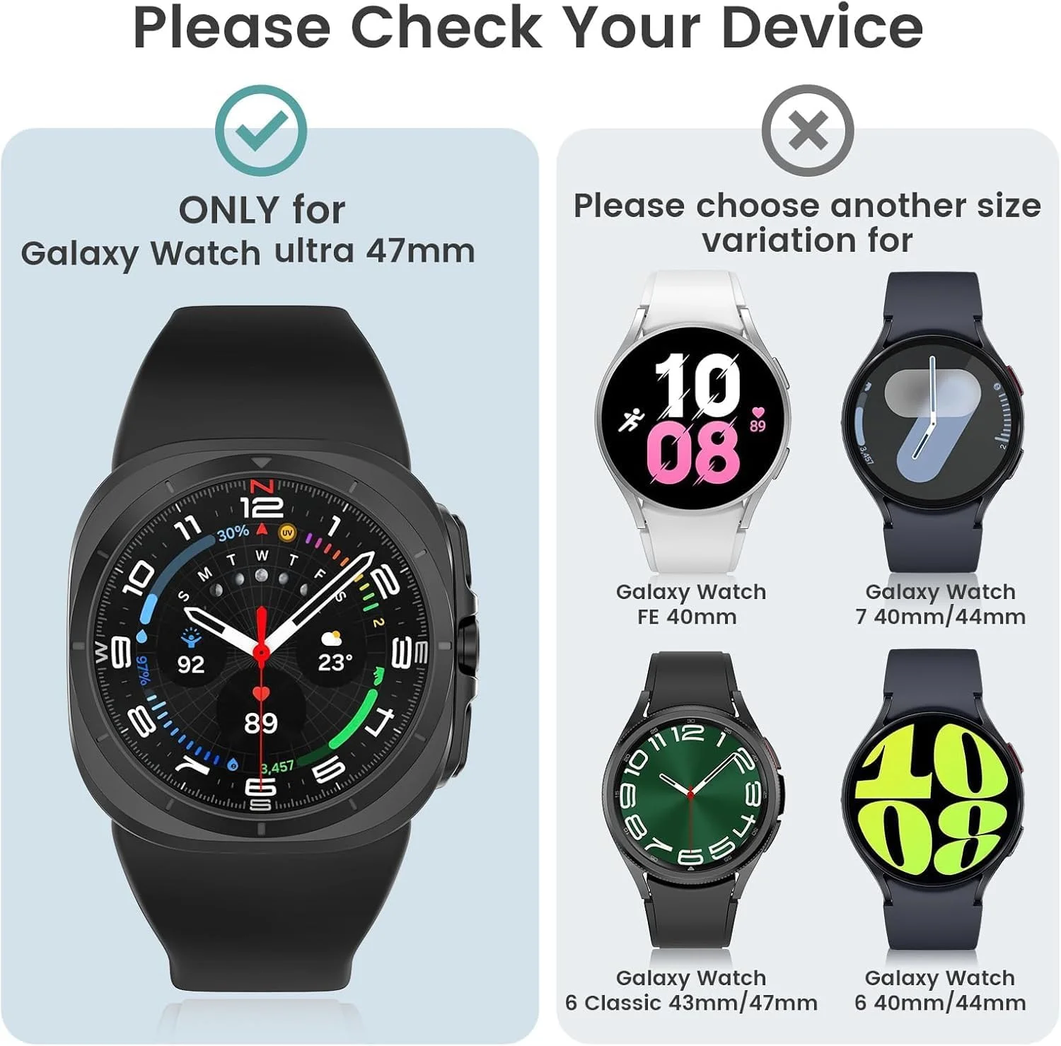 محافظ صفحه نمایش T Tersely [بسته 2 عددی] برای ساعت هوشمند سامسونگ گلکسی واچ اولترا به همراه قاب نصب، شیشه حرارت دیده 9H پوشش کامل محافظ شفاف برای ساعت سامسونگ اولترا (عرضه شده در سال 2024)