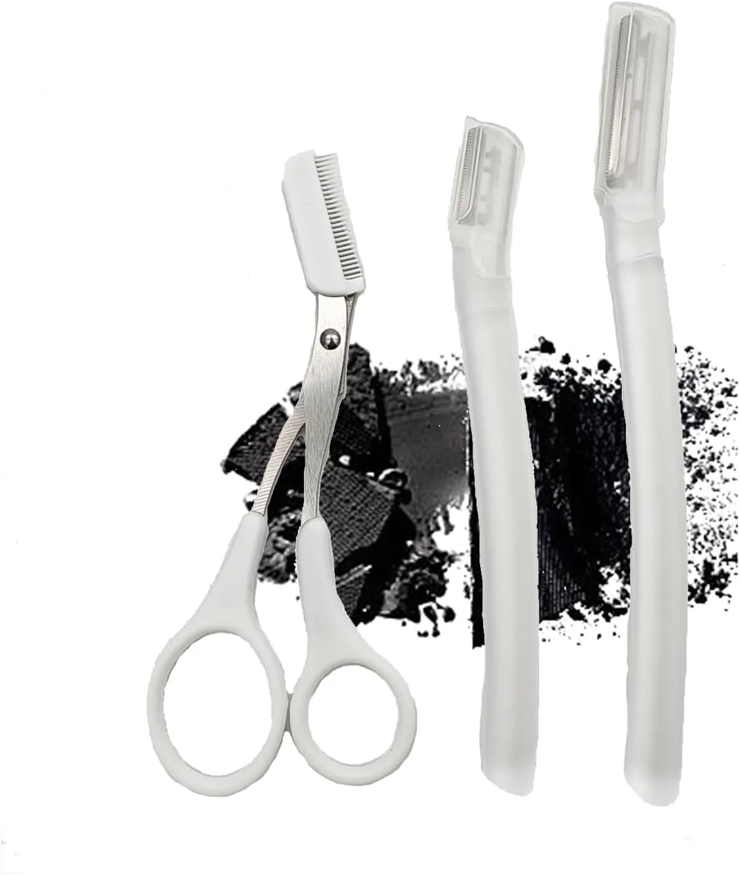 ست تیغ ابرو Ksvsonrvi، 2 عدد تیغ با پوشش محافظ، 1 عدد قیچی، از بین بردن موهای زائد صورت، تیغ صورت (شفاف) ست تیغ ابرو Ksvsonrvi، 2 عدد تیغ با پوشش محافظ، 1 عدد قیچی، از بین بردن موهای زائد صورت، تیغ صورت (شفاف)