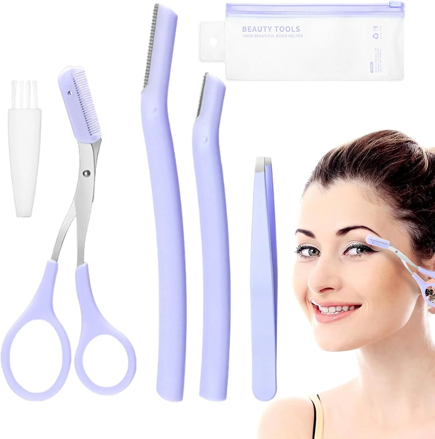 کیت اصلاح ابرو kinrguiyuez برای خانم ها | قیچی و شانه اصلاح ابرو | کیت ابرو برای آقایان و خانم ها، کاتر ابرو برای از بین بردن موهای صورت و موهای زیرپوستی خانم ها، دارای پوشش محافظ کیت اصلاح ابرو kinrguiyuez برای خانم ها | قیچی و شانه اصلاح ابرو | کیت ابرو برای آقایان و خانم ها، کاتر ابرو برای از بین بردن موهای صورت و موهای زیرپوستی خانم ها، دارای پوشش محافظ