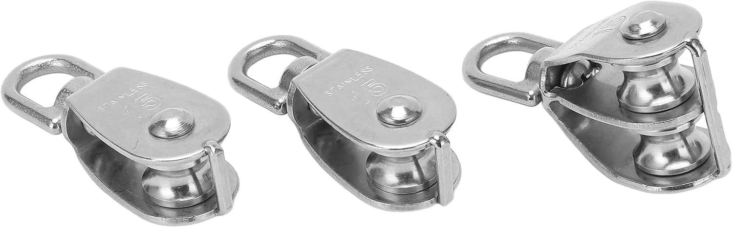 Vomeko M15 گروه قرقره تکی استیل ضد زنگ، چرخ کشش سیم فولادی طناب سیمی فولادی، چرخ های تکی و دوتایی