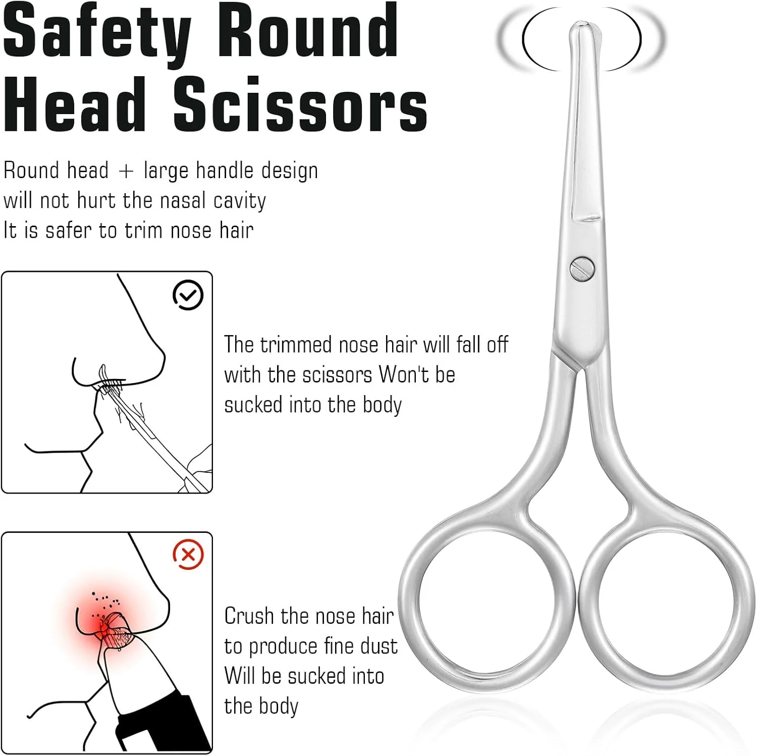 قیچی موی بینی استیل Kifmurase با نوک گرد، بسته 2 عددی، قیچی ابرو 10 سانتی متری، قیچی موی بینی گرد، قیچی موی گوش برای مو، بینی، ابرو، مژه، سبیل قیچی موی بینی استیل Kifmurase با نوک گرد، بسته 2 عددی، قیچی ابرو 10 سانتی متری، قیچی موی بینی گرد، قیچی موی گوش برای مو، بینی، ابرو، مژه، سبیل