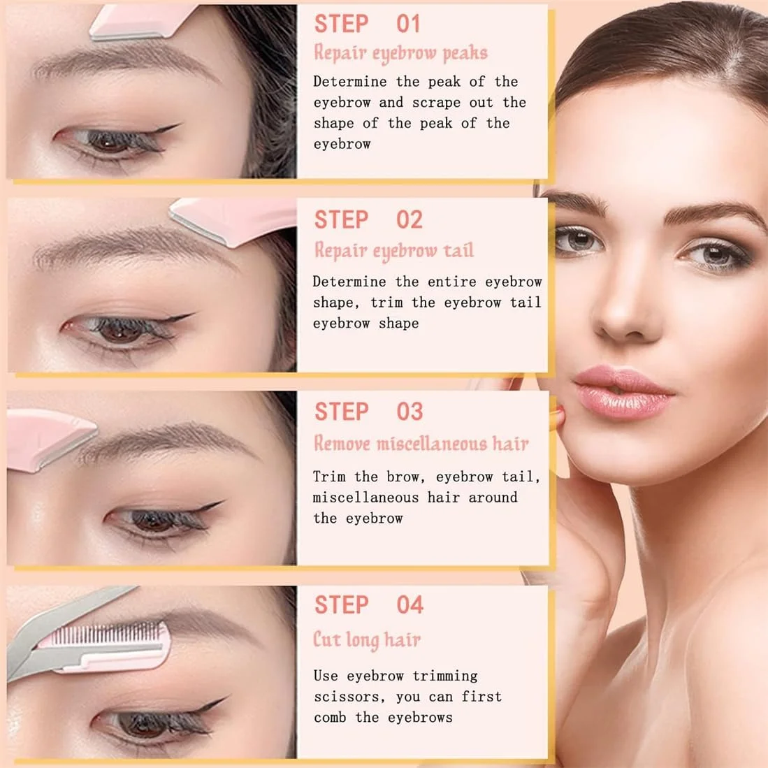 مجموعه 10 عددی موچین ابرو KWSLIN، قیچی ابرو دقیق حرفه ای با شانه، ابزار کوچک اصلاح موی صورت برای زنان، ابزار اصلاح موی زیبایی برای مبتدیان، صورتی مجموعه 10 عددی موچین ابرو KWSLIN، قیچی ابرو دقیق حرفه ای با شانه، ابزار کوچک اصلاح موی صورت برای زنان، ابزار اصلاح موی زیبایی برای مبتدیان، صورتی