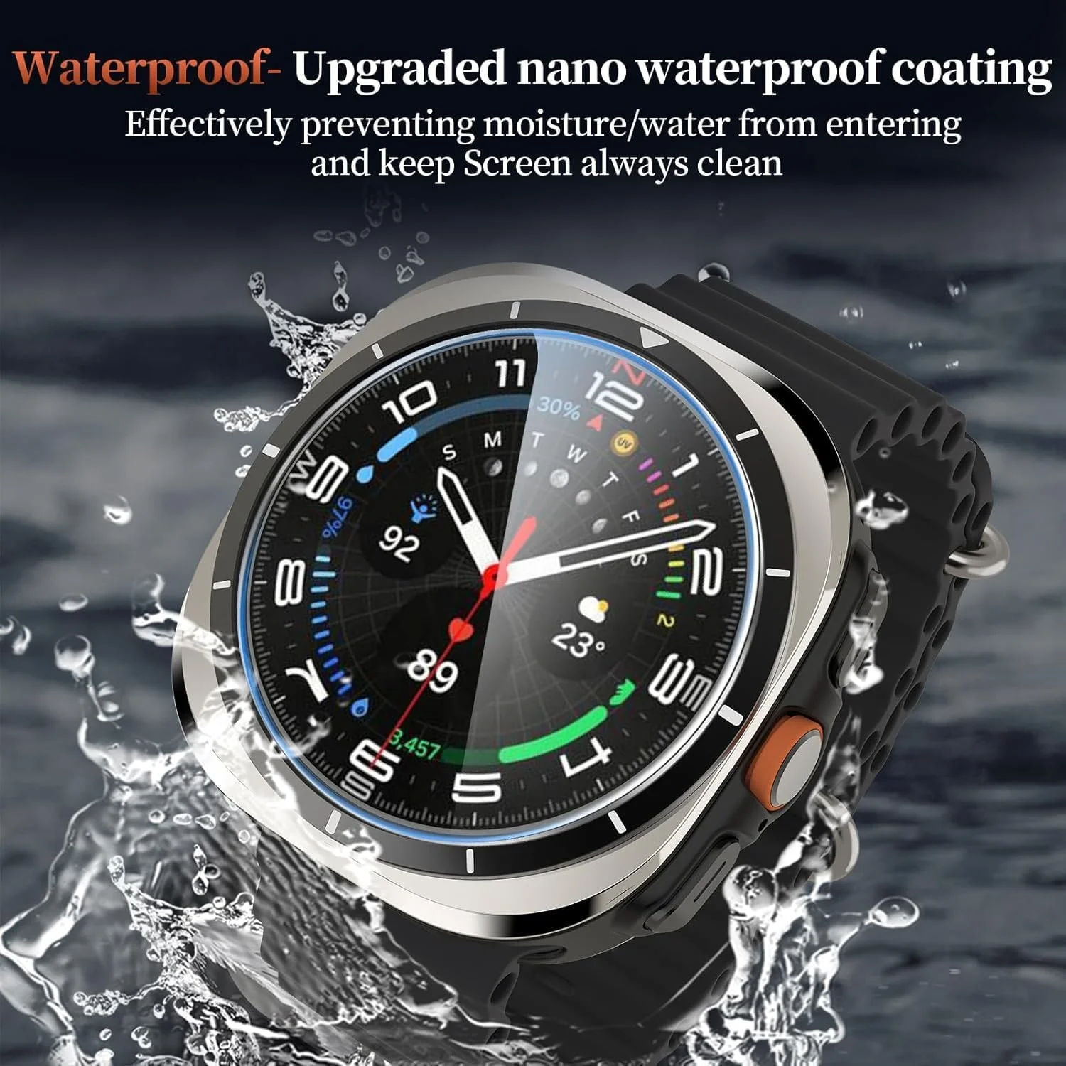 محافظ صفحه نمایش T Tersely [بسته 2 عددی] برای ساعت هوشمند سامسونگ گلکسی واچ اولترا به همراه قاب نصب، شیشه حرارت دیده 9H پوشش کامل محافظ شفاف برای ساعت سامسونگ اولترا (عرضه شده در سال 2024)