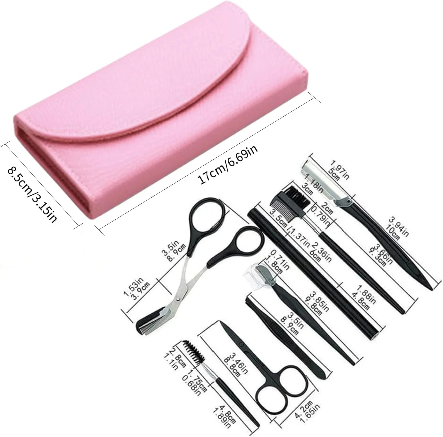 ست حرفه ای حالت دهنده و مرتب کننده ابرو خزنه، شامل قیچی ابرو، مداد ابرو، برس ابرو، موزن، برس، ست ابزار آرایشی با کیف چرمی، ست مرتب کننده ابرو برای زنان و مردان 8 تکه (صورتی) ست حرفه ای حالت دهنده و مرتب کننده ابرو خزنه، شامل قیچی ابرو، مداد ابرو، برس ابرو، موزن، برس، ست ابزار آرایشی با کیف چرمی، ست مرتب کننده ابرو برای زنان و مردان 8 تکه (صورتی)