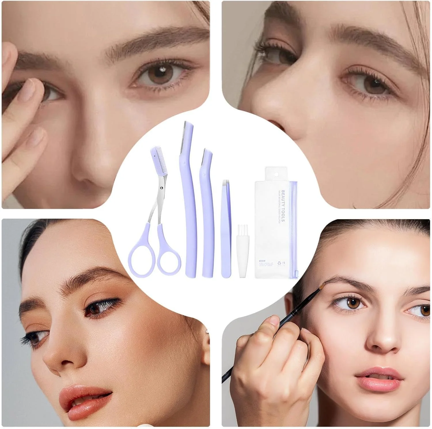 کیت اصلاح ابرو kinrguiyuez برای خانم ها | قیچی و شانه اصلاح ابرو | کیت ابرو برای آقایان و خانم ها، کاتر ابرو برای از بین بردن موهای صورت و موهای زیرپوستی خانم ها، دارای پوشش محافظ کیت اصلاح ابرو kinrguiyuez برای خانم ها | قیچی و شانه اصلاح ابرو | کیت ابرو برای آقایان و خانم ها، کاتر ابرو برای از بین بردن موهای صورت و موهای زیرپوستی خانم ها، دارای پوشش محافظ