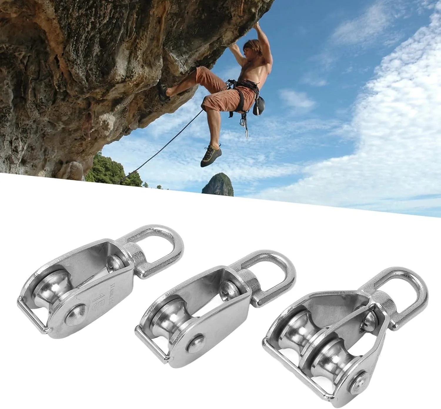 Vomeko M15 گروه قرقره تکی استیل ضد زنگ، چرخ کشش سیم فولادی طناب سیمی فولادی، چرخ های تکی و دوتایی Vomeko M15 گروه قرقره تکی استیل ضد زنگ، چرخ کشش سیم فولادی طناب سیمی فولادی، چرخ های تکی و دوتایی