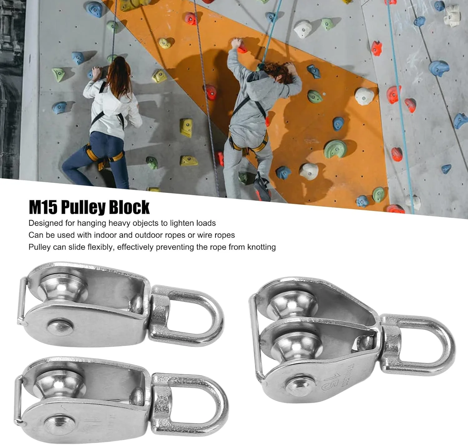 Vomeko M15 گروه قرقره تکی استیل ضد زنگ، چرخ کشش سیم فولادی طناب سیمی فولادی، چرخ های تکی و دوتایی Vomeko M15 گروه قرقره تکی استیل ضد زنگ، چرخ کشش سیم فولادی طناب سیمی فولادی، چرخ های تکی و دوتایی