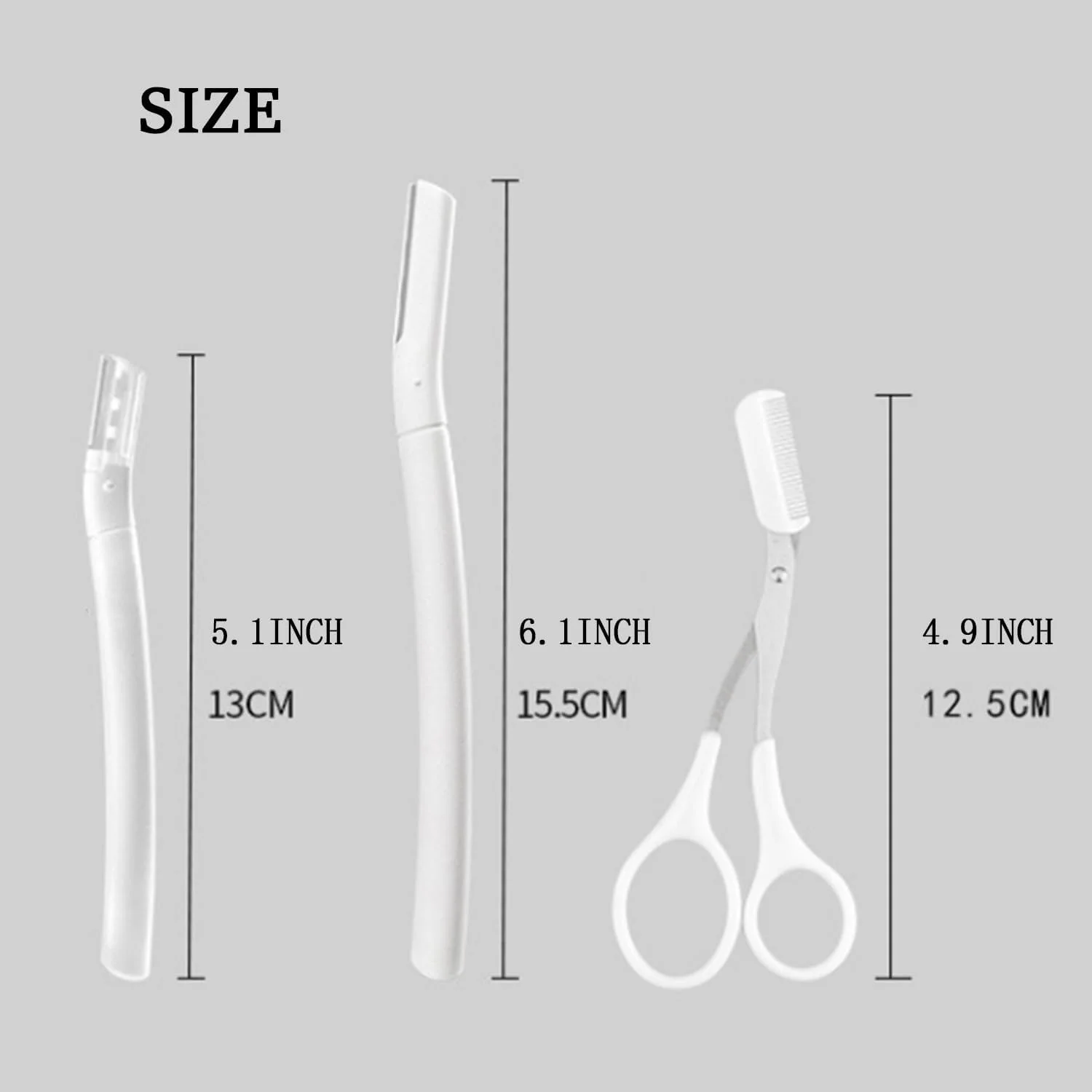 ست تیغ ابرو Ksvsonrvi، 2 عدد تیغ با پوشش محافظ، 1 عدد قیچی، از بین بردن موهای زائد صورت، تیغ صورت (شفاف) ست تیغ ابرو Ksvsonrvi، 2 عدد تیغ با پوشش محافظ، 1 عدد قیچی، از بین بردن موهای زائد صورت، تیغ صورت (شفاف)