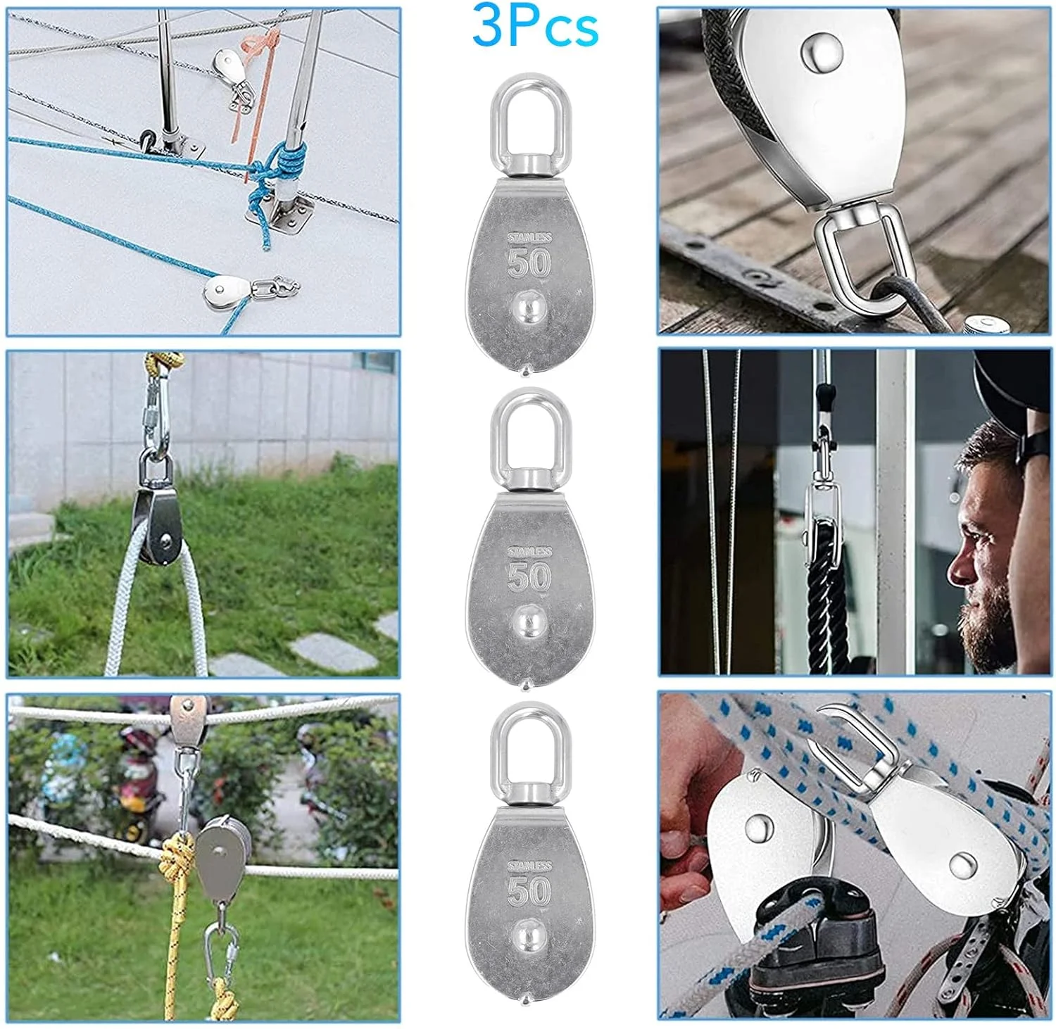 مجموعه 3 عددی قرقره تکی Vomeko، چرخ تریلر سیم آویز فولاد ضد زنگ 304، غلتک قرقره فولاد ضد زنگ با ظرفیت باربری 400 کیلوگرم مجموعه 3 عددی قرقره تکی Vomeko، چرخ تریلر سیم آویز فولاد ضد زنگ 304، غلتک قرقره فولاد ضد زنگ با ظرفیت باربری 400 کیلوگرم