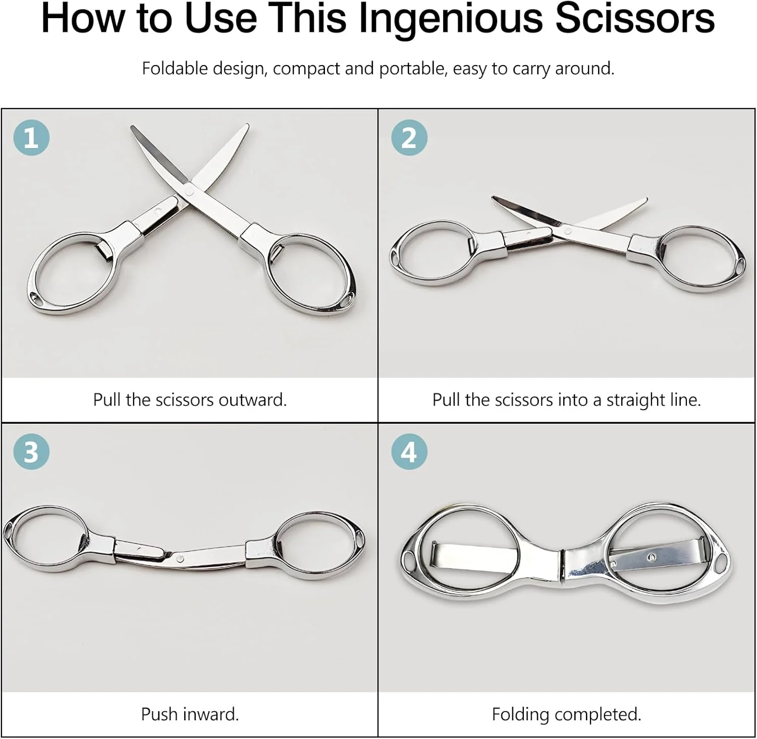 قیچی تاشو کوتین، بسته 2 عددی، قیچی ایمن و قابل حمل، قیچی کوچک، قیچی مینی، قیچی استیل تلسکوپی - طلایی و نقره ای، نقره ای قیچی تاشو کوتین، بسته 2 عددی، قیچی ایمن و قابل حمل، قیچی کوچک، قیچی مینی، قیچی استیل تلسکوپی - طلایی و نقره ای، نقره ای