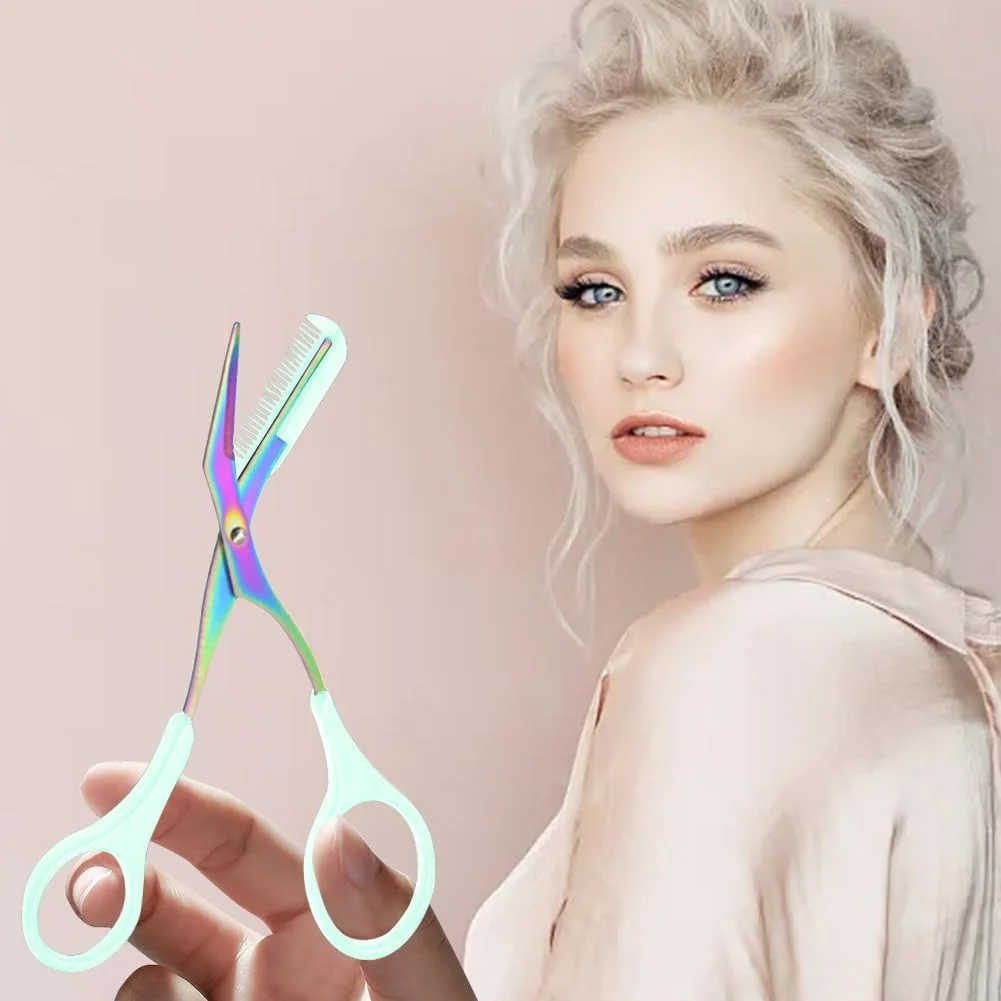 قیچی ابرو حرفه ای LYEAA، قیچی اصلاح ابرو استیل ضد زنگ با شانه، قیچی آرایشی، دسته های ضد لغزش، لوازم جانبی زیبایی برای زنان قیچی ابرو حرفه ای LYEAA، قیچی اصلاح ابرو استیل ضد زنگ با شانه، قیچی آرایشی، دسته های ضد لغزش، لوازم جانبی زیبایی برای زنان