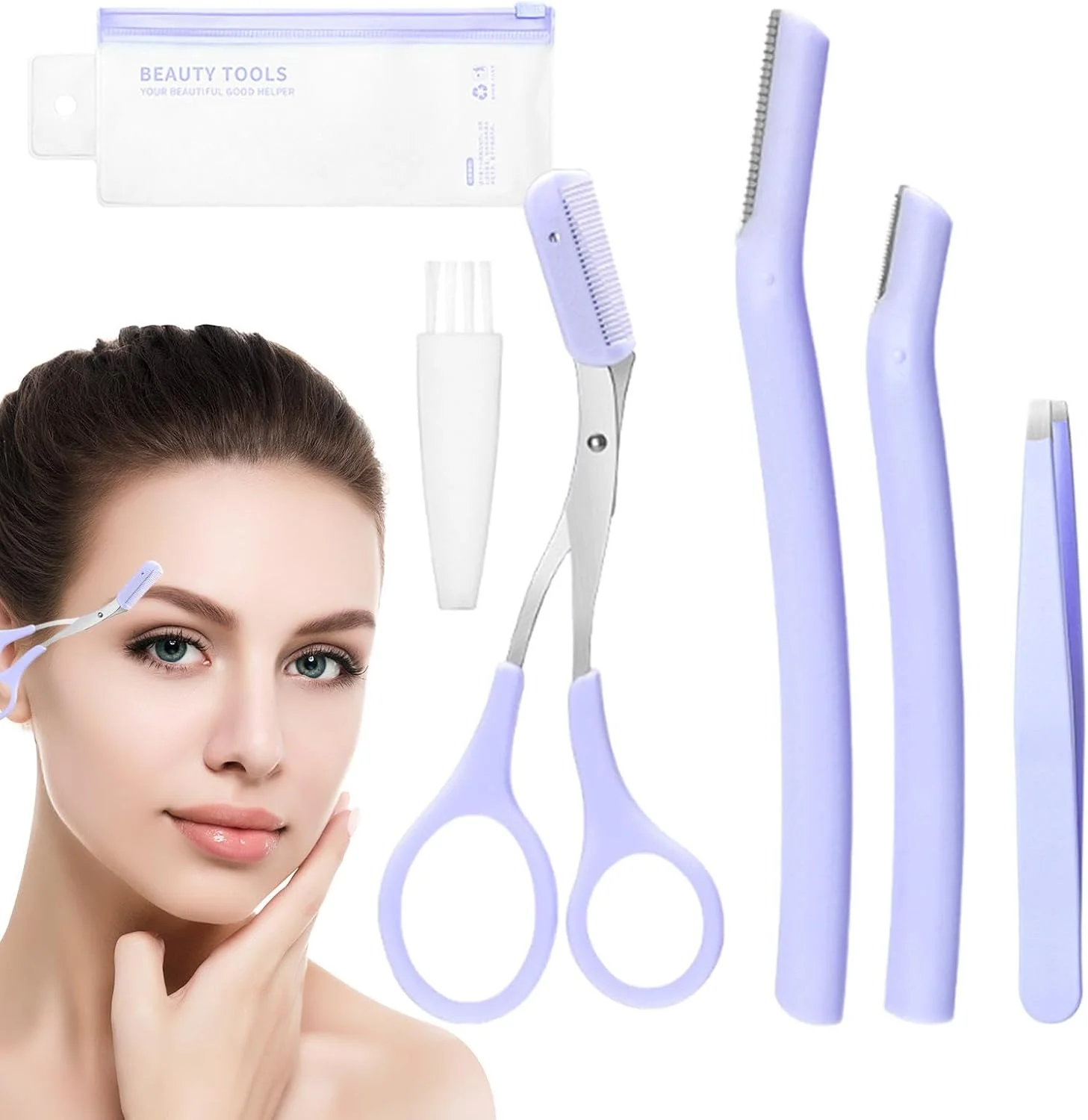 کیت اصلاح ابرو kinrguiyuez برای خانم ها | قیچی و شانه اصلاح ابرو | کیت ابرو برای آقایان و خانم ها، کاتر ابرو برای از بین بردن موهای صورت و موهای زیرپوستی خانم ها، دارای پوشش محافظ کیت اصلاح ابرو kinrguiyuez برای خانم ها | قیچی و شانه اصلاح ابرو | کیت ابرو برای آقایان و خانم ها، کاتر ابرو برای از بین بردن موهای صورت و موهای زیرپوستی خانم ها، دارای پوشش محافظ