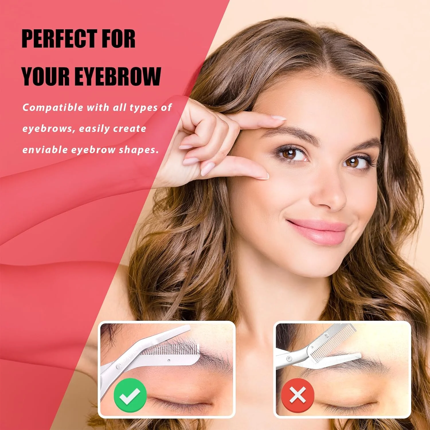 قیچی ابرو LePinko با شانه، هدیه برای مردان و زنان، خاکستری