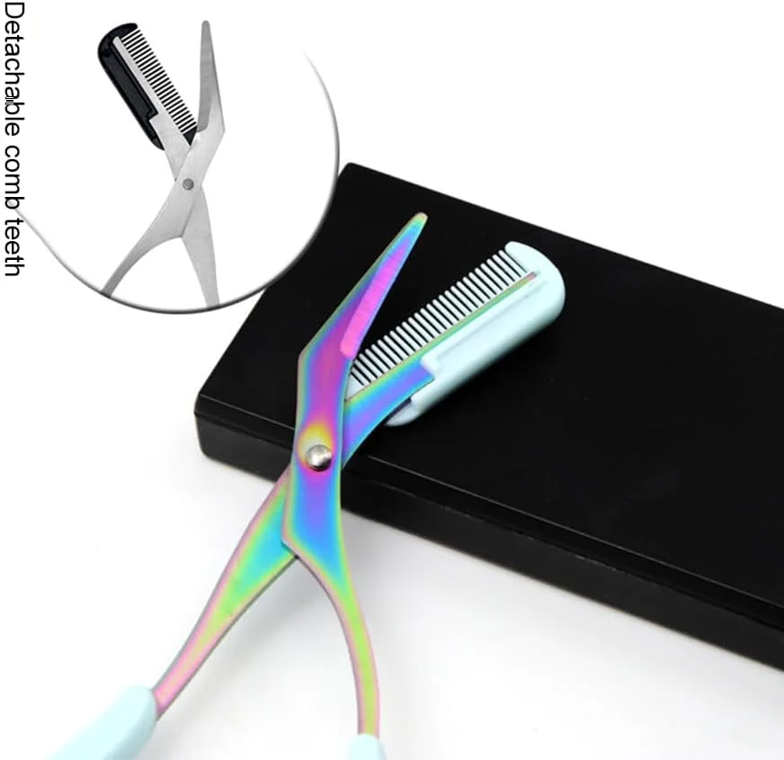 قیچی ابرو حرفه ای LYEAA، قیچی اصلاح ابرو استیل ضد زنگ با شانه، قیچی آرایشی، دسته های ضد لغزش، لوازم جانبی زیبایی برای زنان قیچی ابرو حرفه ای LYEAA، قیچی اصلاح ابرو استیل ضد زنگ با شانه، قیچی آرایشی، دسته های ضد لغزش، لوازم جانبی زیبایی برای زنان