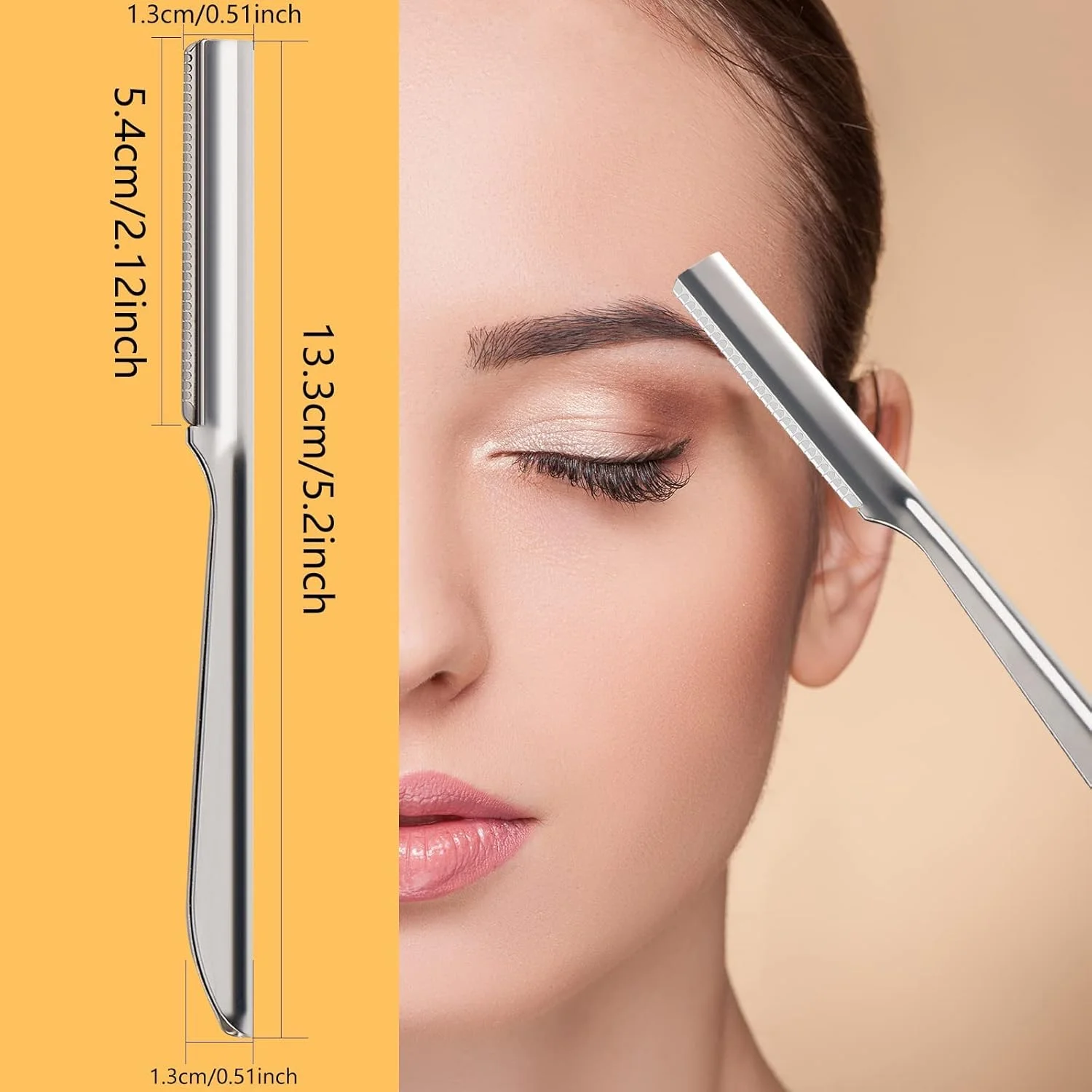 MAKINGTEC بسته 10 عددی تیغ ابرو زنانه، تیغ اصلاح صورت، شکل دهنده ابرو، ابزار تیز درماپلنینگ، نقره ای استیل ضد زنگ MAKINGTEC بسته 10 عددی تیغ ابرو زنانه، تیغ اصلاح صورت، شکل دهنده ابرو، ابزار تیز درماپلنینگ، نقره ای استیل ضد زنگ