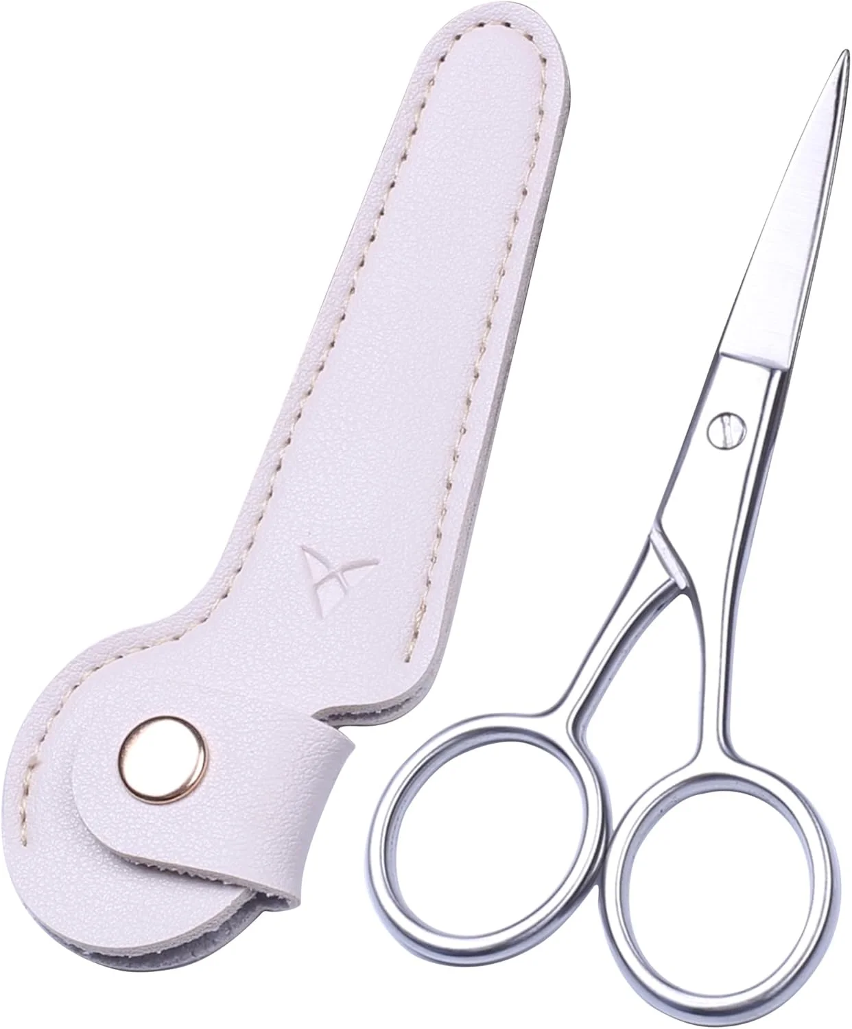 قیچی ابرو کوچک حرفه ای زنانه، قیچی آرایشی زیبایی صورت و مژه با کیف چرمی صورتی (نوک تیز) قیچی ابرو کوچک حرفه ای زنانه، قیچی آرایشی زیبایی صورت و مژه با کیف چرمی صورتی (نوک تیز)