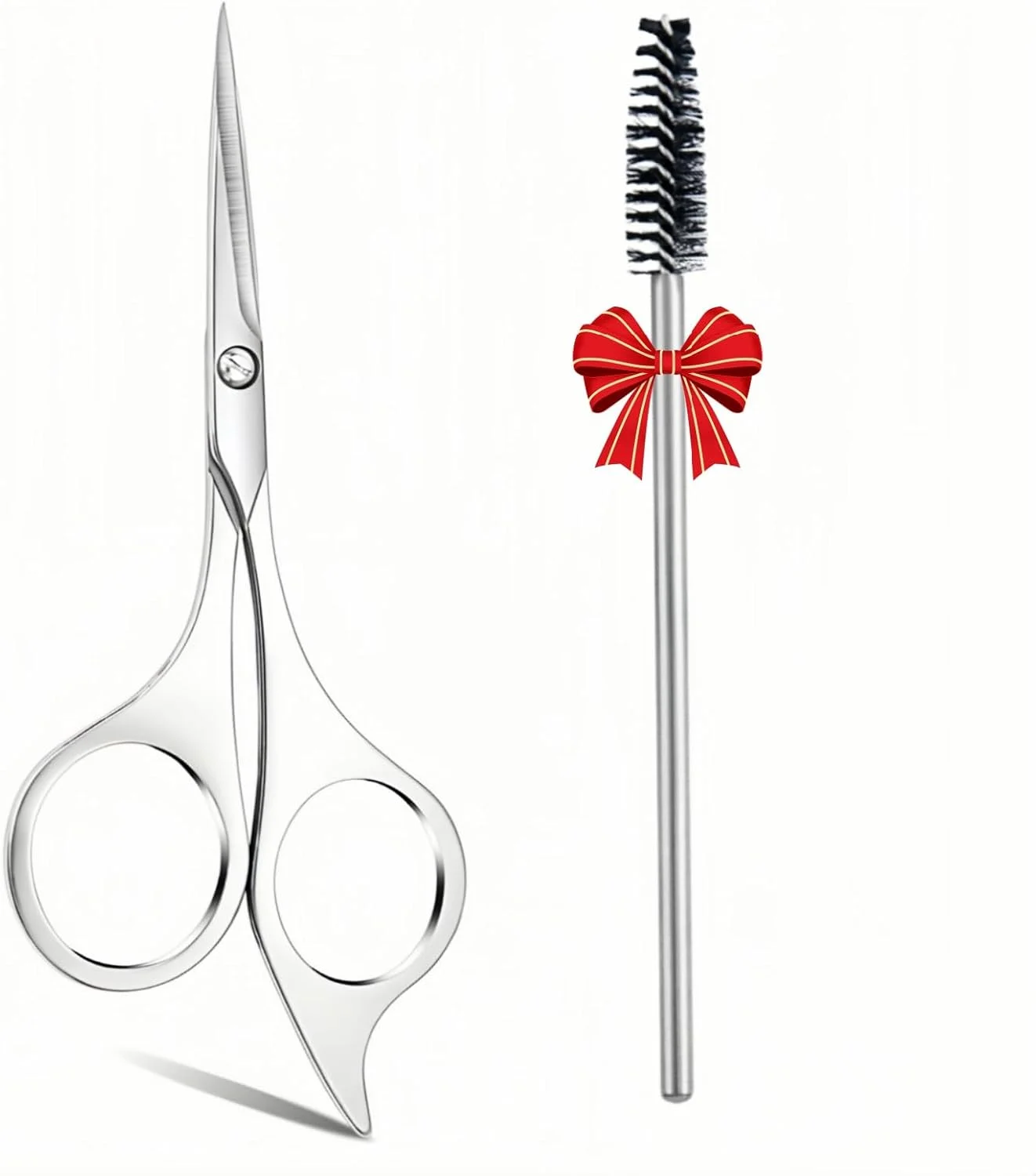 قیچی ابرو حرفه ای به همراه برس ابرو - قیچی اصلاح ابرو دقیق از جنس استیل ضد زنگ برای خانم ها و آقایان، تیز و بادوام برای حالت دادن به ابرو، موهای بینی و کیت پیرایش ابرو (صاف) قیچی ابرو حرفه ای به همراه برس ابرو - قیچی اصلاح ابرو دقیق از جنس استیل ضد زنگ برای خانم ها و آقایان، تیز و بادوام برای حالت دادن به ابرو، موهای بینی و کیت پیرایش ابرو (صاف)