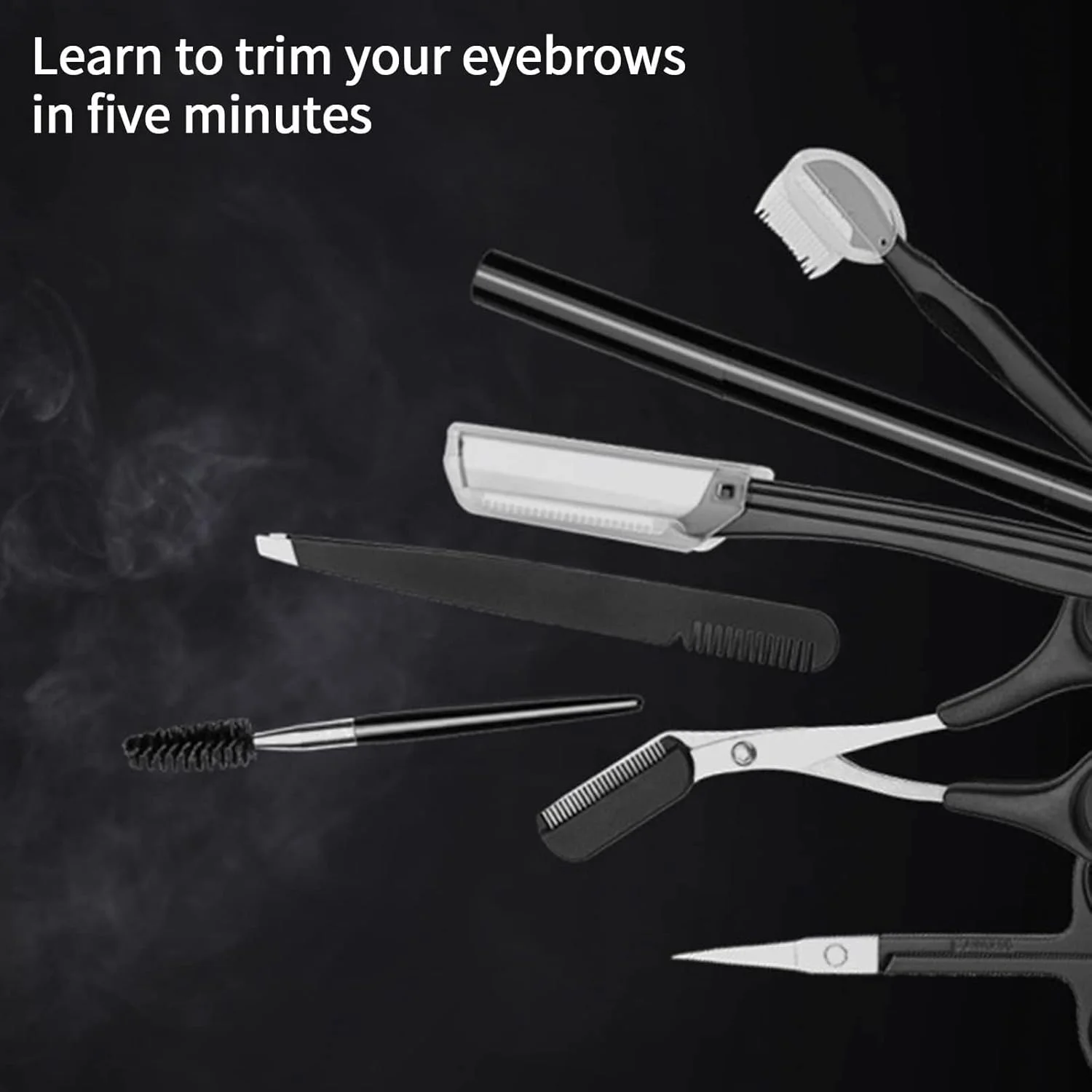 ست 8 عددی حرفه ای فرم دهی و مرتب سازی ابرو، شامل قیچی ابرو، مداد ابرو، برس ابرو، موچین، برس، ست ابزار آرایشی با کیف چرمی، مناسب برای خانم ها و آقایان (صورتی)