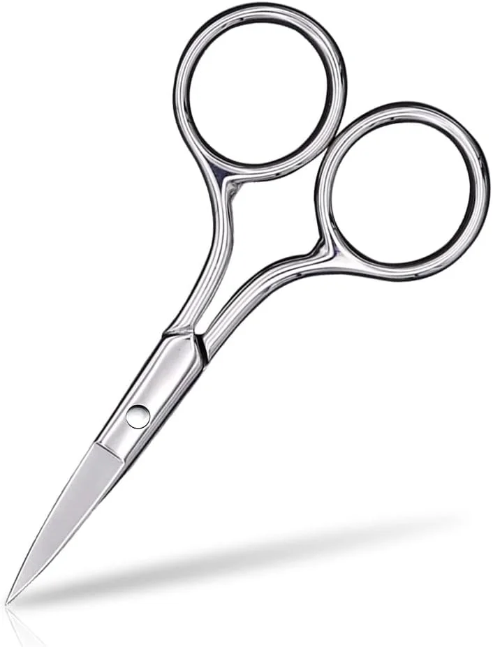 قیچی ابرو، قیچی موی بینی نوک صاف استیل ضد زنگ 3.5 اینچی، قیچی کوچک برای مو، ابرو، موی بینی، ریش، مژه، کوتیکول