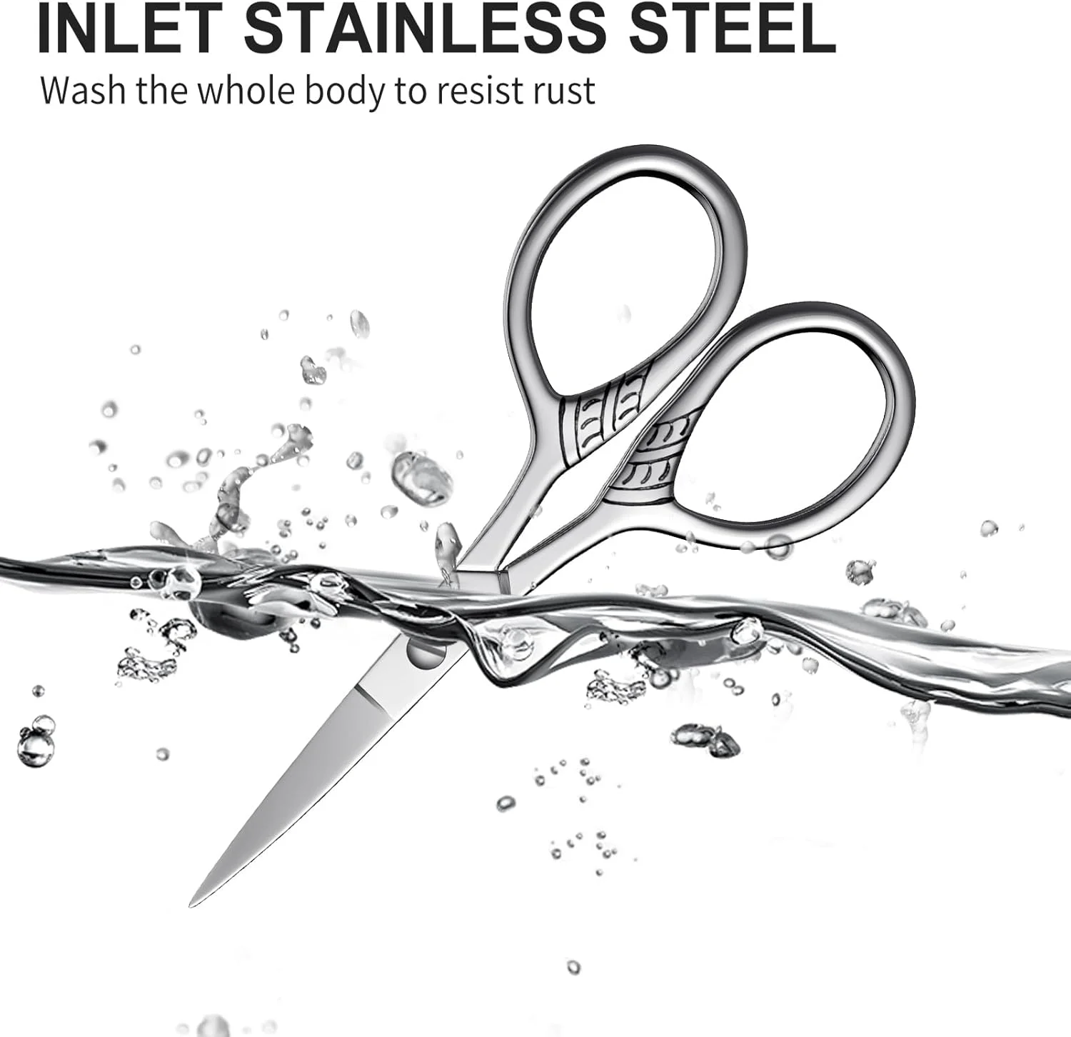 قیچی کوچک موی صورت، قیچی نوک صاف استیل ضد زنگ، ست آرایشی برای ابرو، ریش، گوش، بینی، اصلاح سبیل (نقره ای) قیچی کوچک موی صورت، قیچی نوک صاف استیل ضد زنگ، ست آرایشی برای ابرو، ریش، گوش، بینی، اصلاح سبیل (نقره ای)