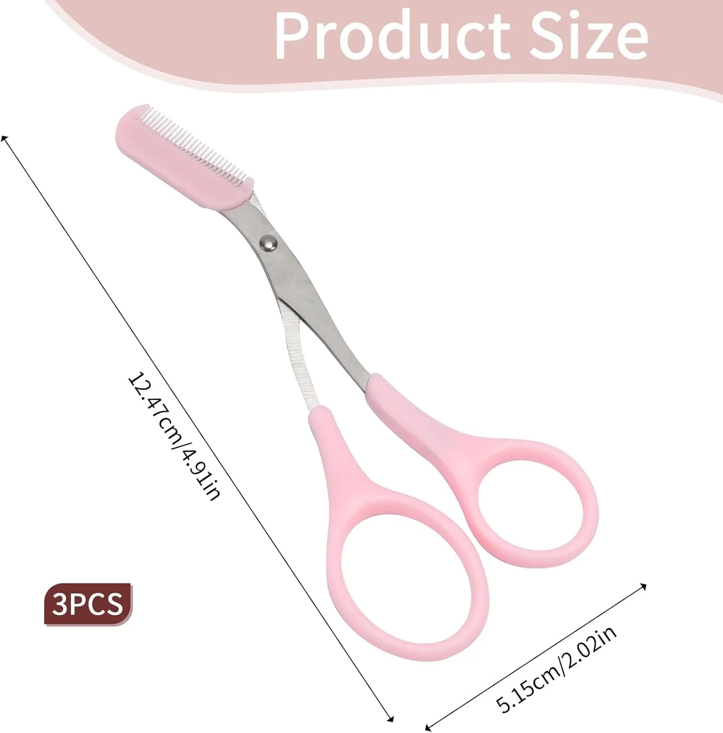 قیچی ابرو شانه دار مشکی NALACAL 6، قیچی اصلاح دقیق ابرو با شانه، دارای دستگیره های ضد لغزش، مناسب برای اصلاح و فرم دهی موهای صورت، بینی، ابرو، سبیل و ریش