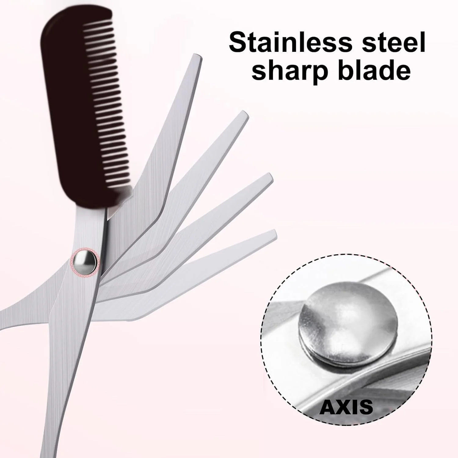 قیچی ابرو LILIKAI، قیچی ابرو با شانه، برس ابرو، شانه ابرو، کاتر ابرو، موچین ابرو استیل ضد زنگ، برس قیچی حالت دهنده، موزن برای زنان و مردان (مشکی)