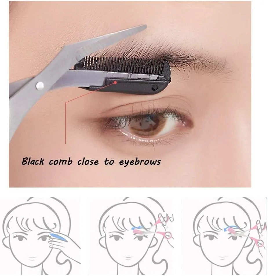 تیغ ابرو تزویق، ست ابرو 9 در 1، برس ابرو زاویه دار، تیغ صورت، ماشین اصلاح صورت، شانه مژه، قیچی آرایشی، موچین، برای آقایان و بانوان، مشکی