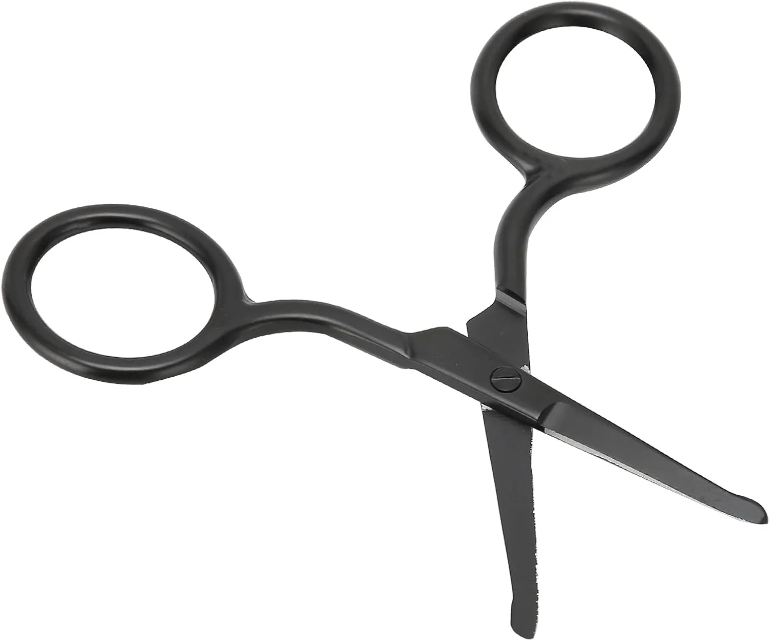 قیچی موی بینی Tihebeyan از جنس استیل ضد زنگ با نوک گرد برای آماده سازی صورت، قیچی ابرو و ریش مشکی برای آقایان و بانوان، 1 عدد قیچی موی بینی