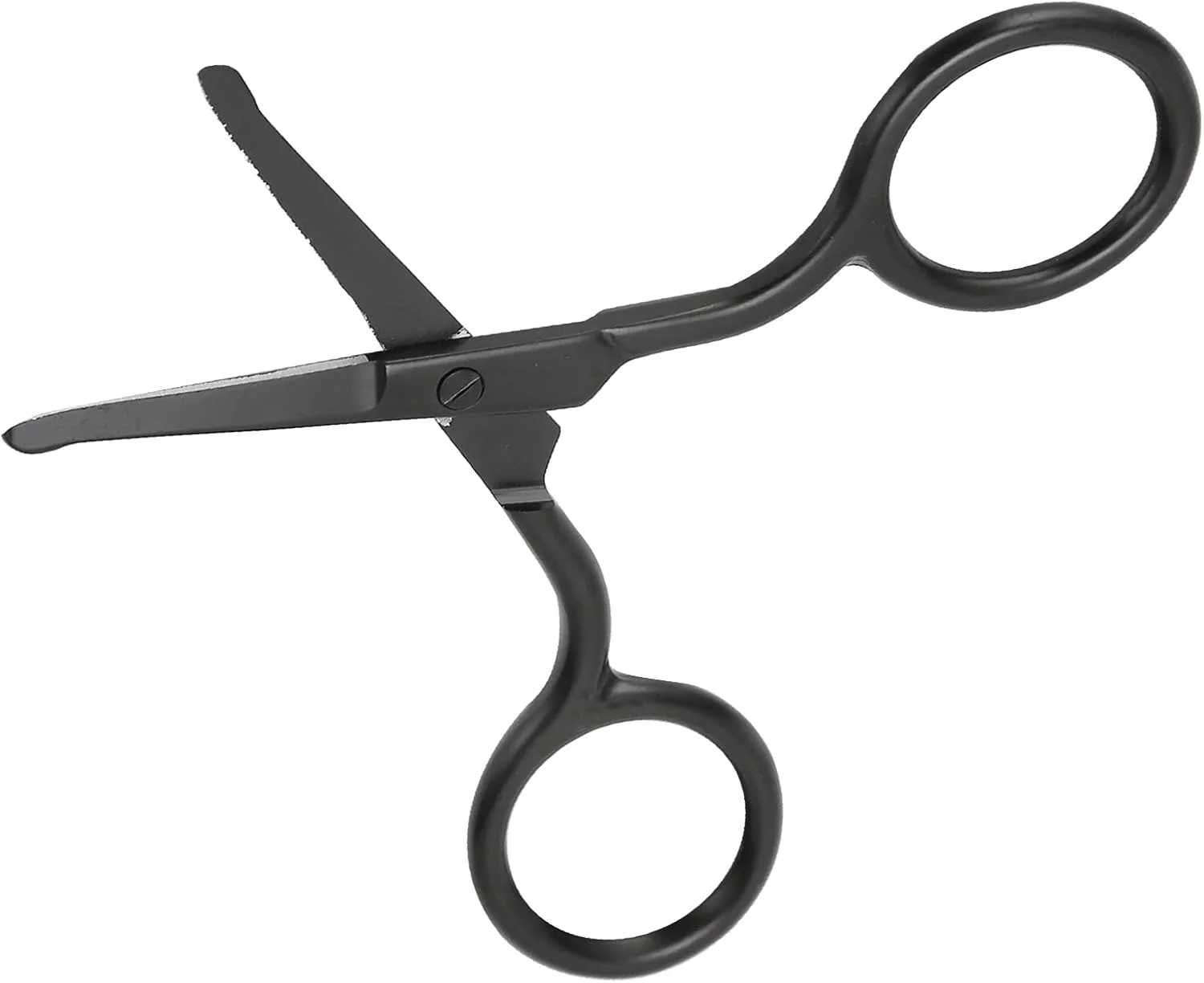 قیچی موی بینی Tihebeyan از جنس استیل ضد زنگ با نوک گرد برای آماده سازی صورت، قیچی ابرو و ریش مشکی برای آقایان و بانوان، 1 عدد قیچی موی بینی