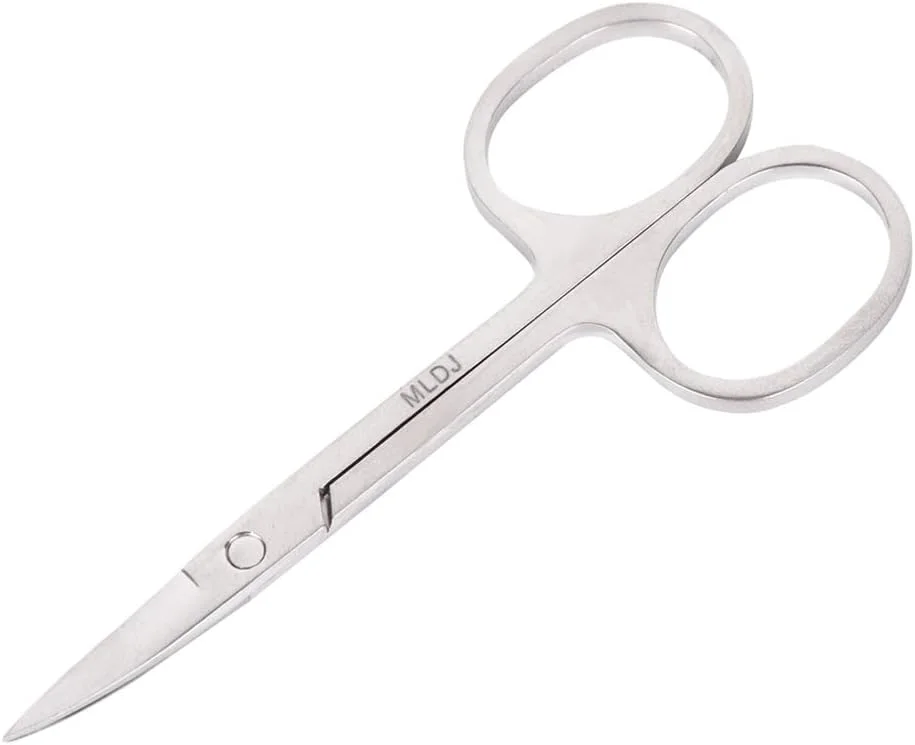 قیچی موی استیل ضد زنگ برای اصلاح و مرتب کردن ابرو، مژه، ریش و موی بینی، قیچی صورت ابزار آرایش (MG-22)