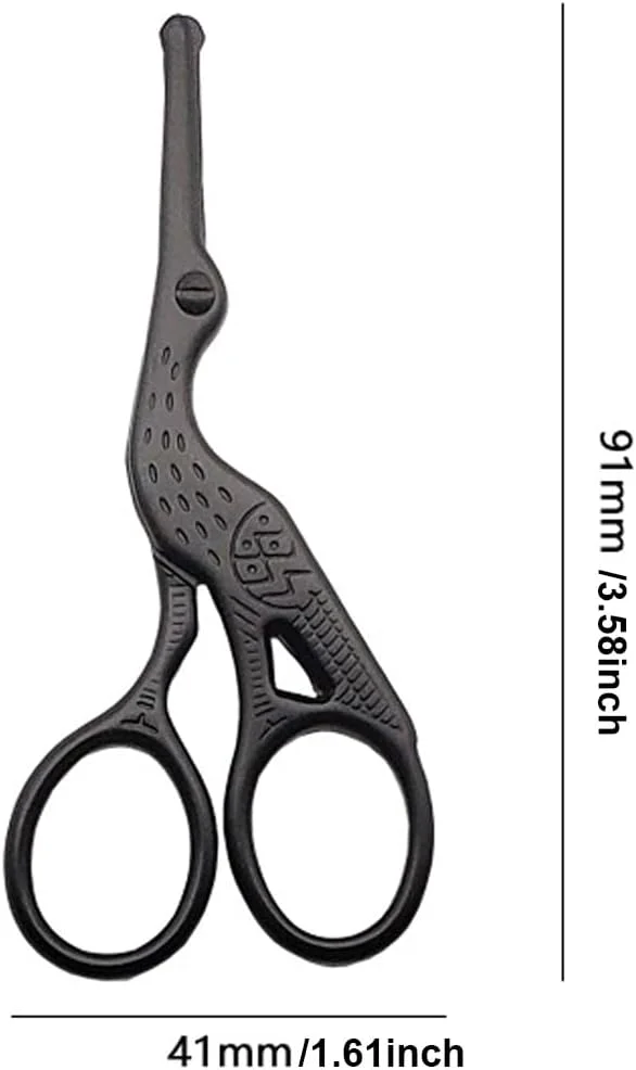 قیچی موی استیل ضد زنگ، ابزار آرایشی ابرو و بینی، طراحی سر گرد، حس راحت در دست، پرداخت صاف، تمیز کردن آسان