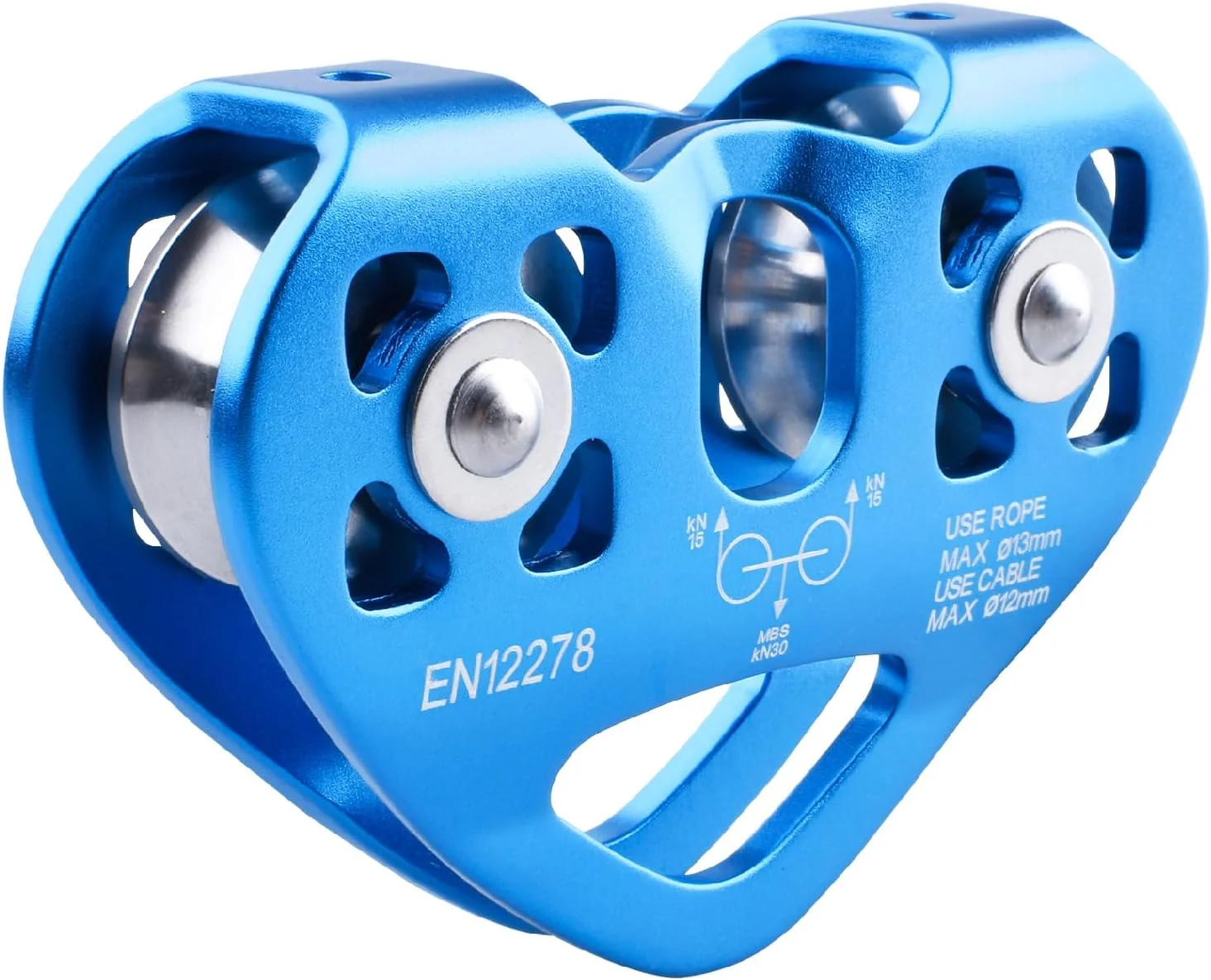 قرقره زیپ لاین YAPJEB، کیت کابل 30kN 6700LBS، آلیاژ آلومینیوم سنگین برای نجات، کوهنوردی، حمل و نقل (آبی)