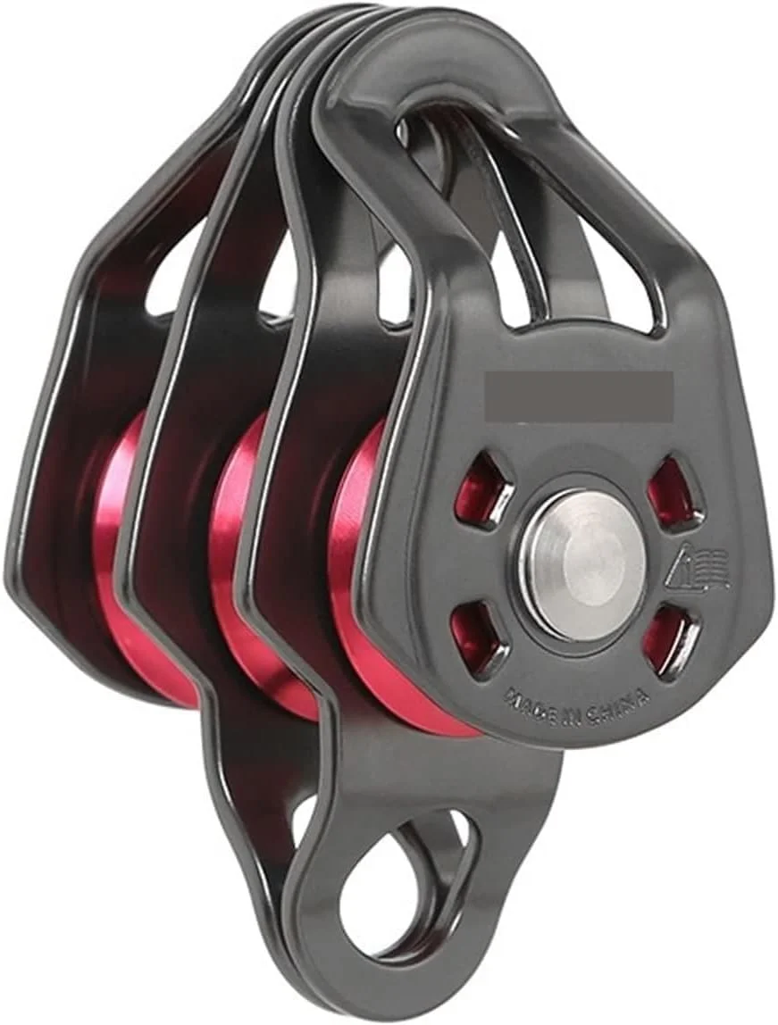 سیستم قرقره YYVVBBF، سیستم سه قرقره در فضای باز، طناب کشویی، طناب بالابر، حمل و نقل طناب راه، گروه قرقره نجات صخره نوردی (نقطه آویز قرمز)