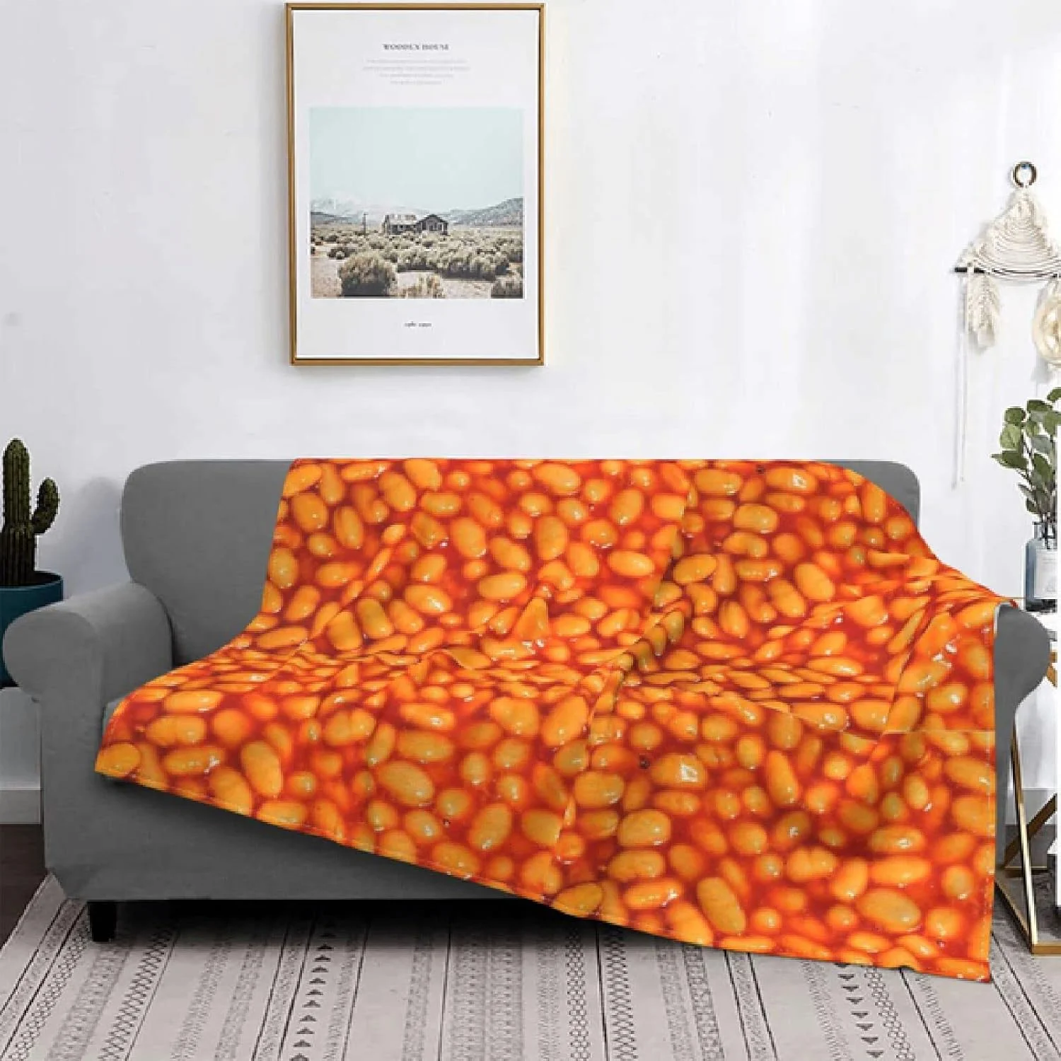 Sunxciast Baked Beans Blanket Bedspread Bed Plaid Blanket Plaid Sofa Blanket Hoodie Children'S Blanket,150*200Cm