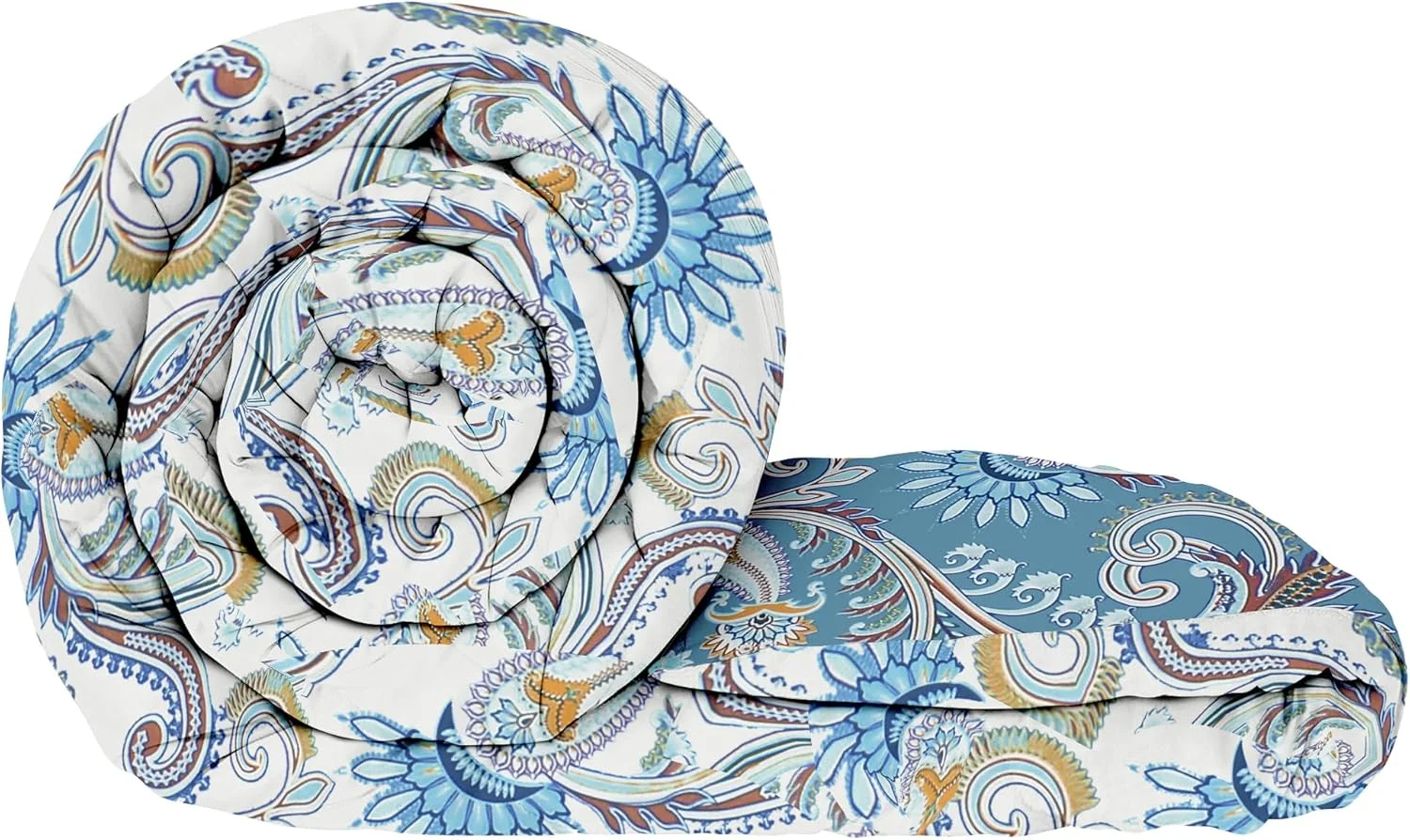 لحاف/روتختی/کاور لحاف دو نفره Story@Home، 1 لحاف دو نفره برگشت پذیر فیوژن |180 GSM| گلدار آبی دودی| 220 سانتی متر در 250 سانتی متر