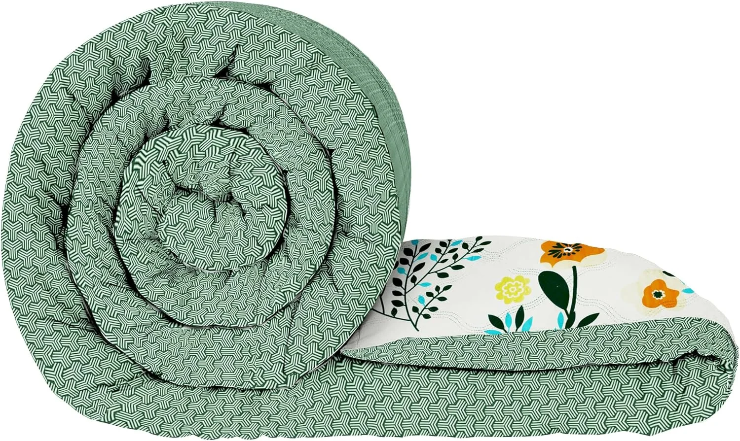 لحاف/پتو دو نفره میکروفایبر استوری@هوم مناسب تمام فصول/تهویه مطبوع/تابستان، طرح ساده دو رو - 180 GSM، بژ و خاکستری روشن